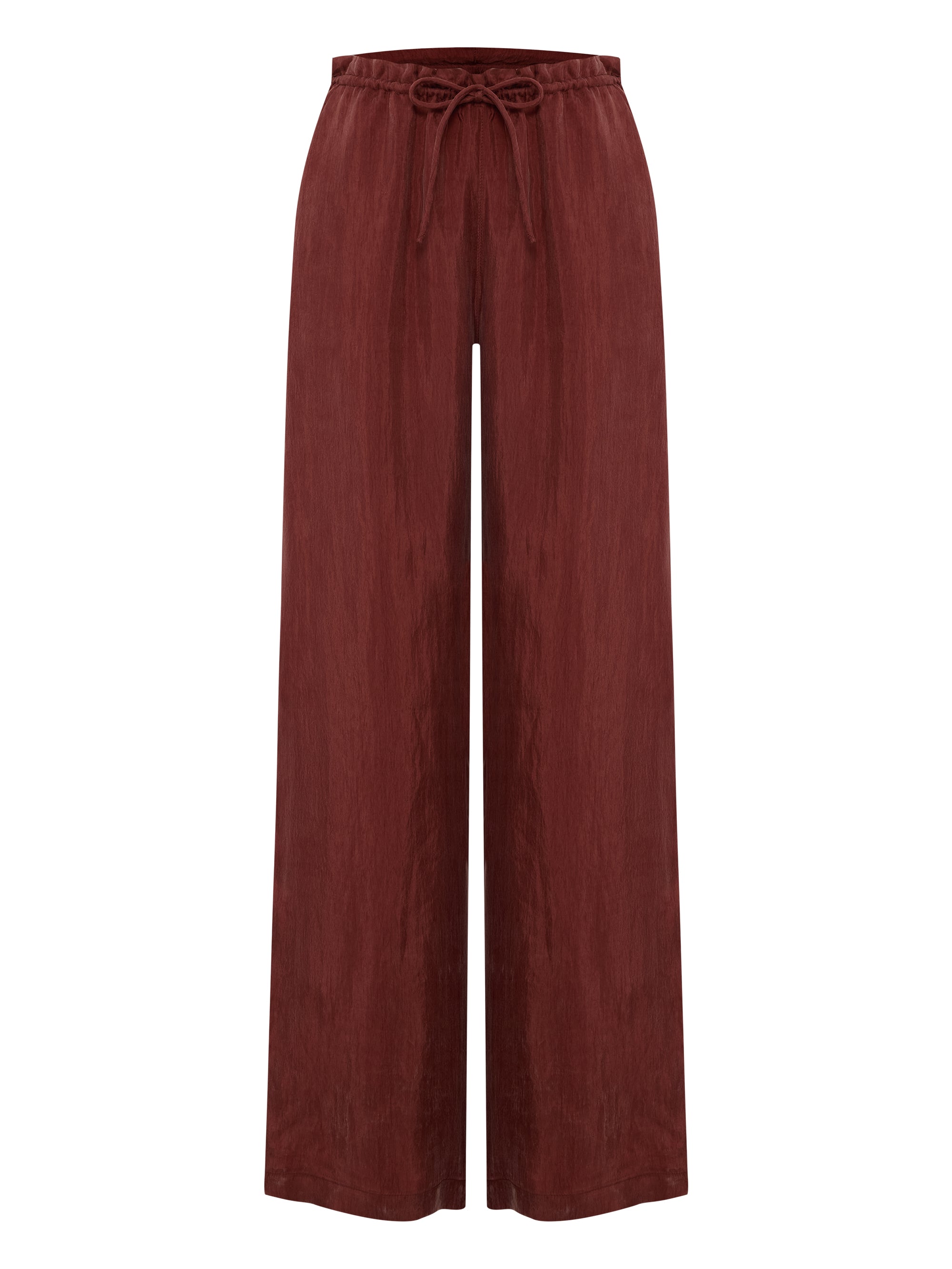 The Handloom Lucid Flow Tie Pants Burgundy