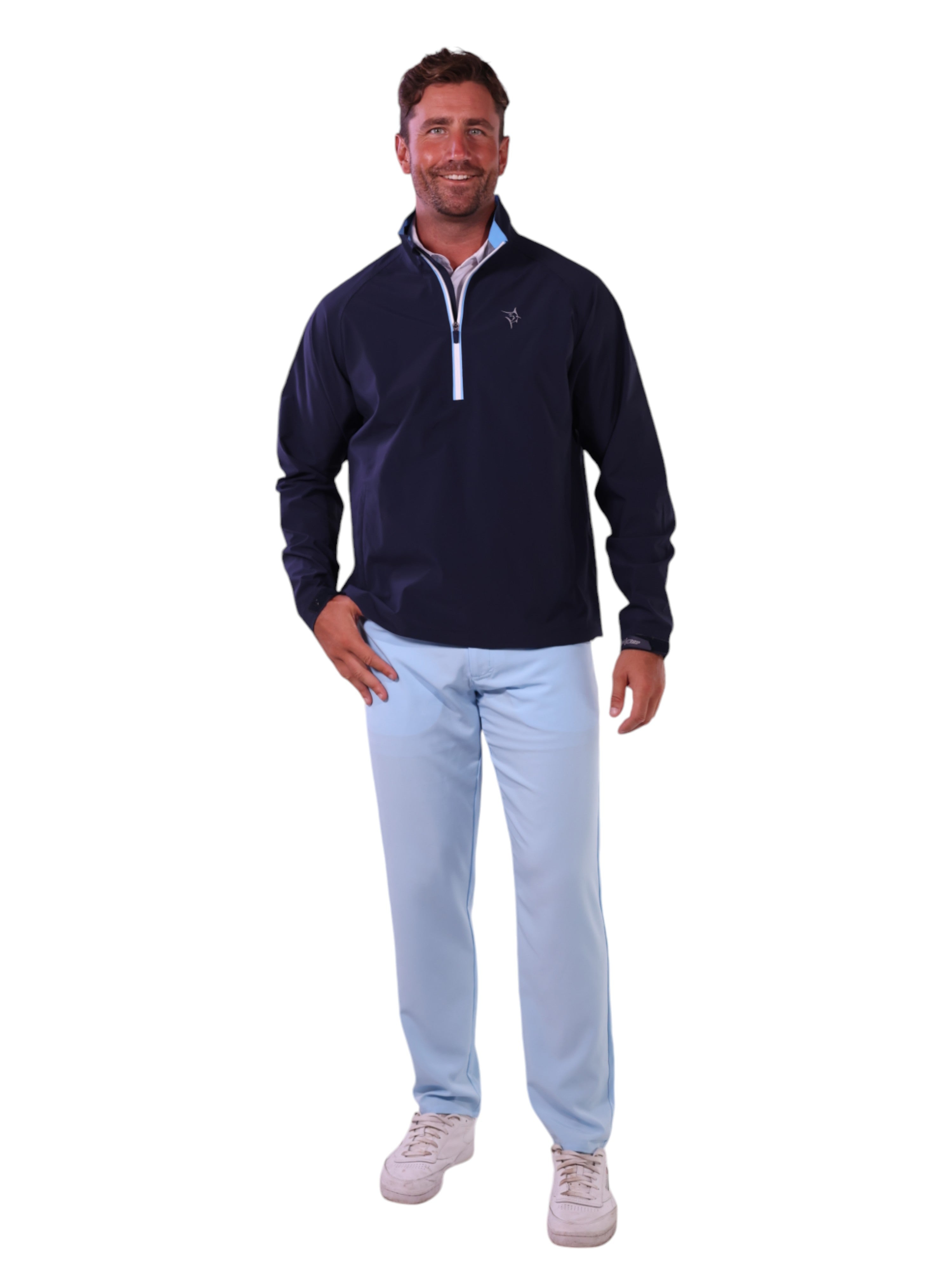 White Water Palm Beach Waterproof Quarter Zip, Navy Blue