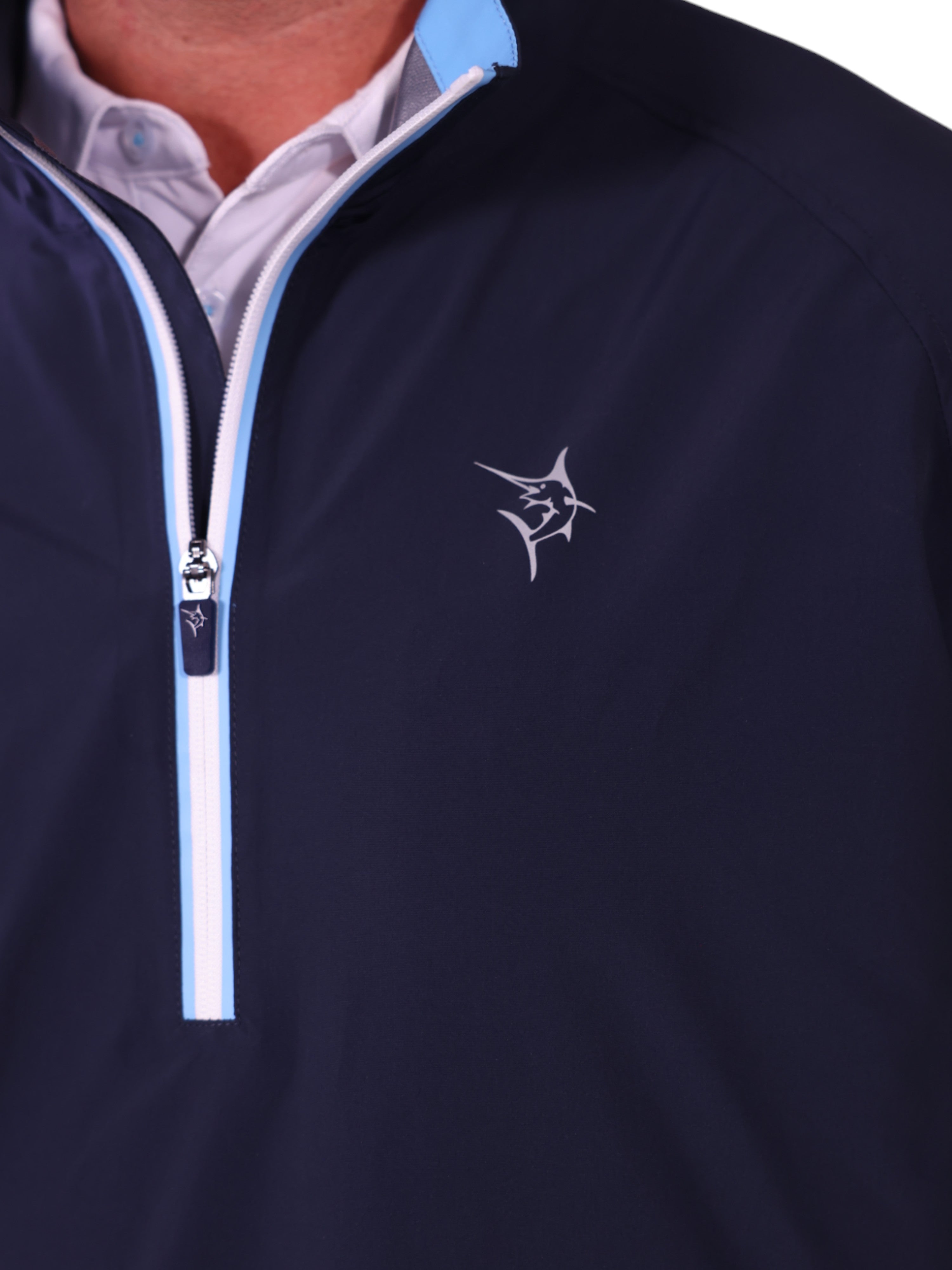 White Water Palm Beach Waterproof Quarter Zip, Navy Blue