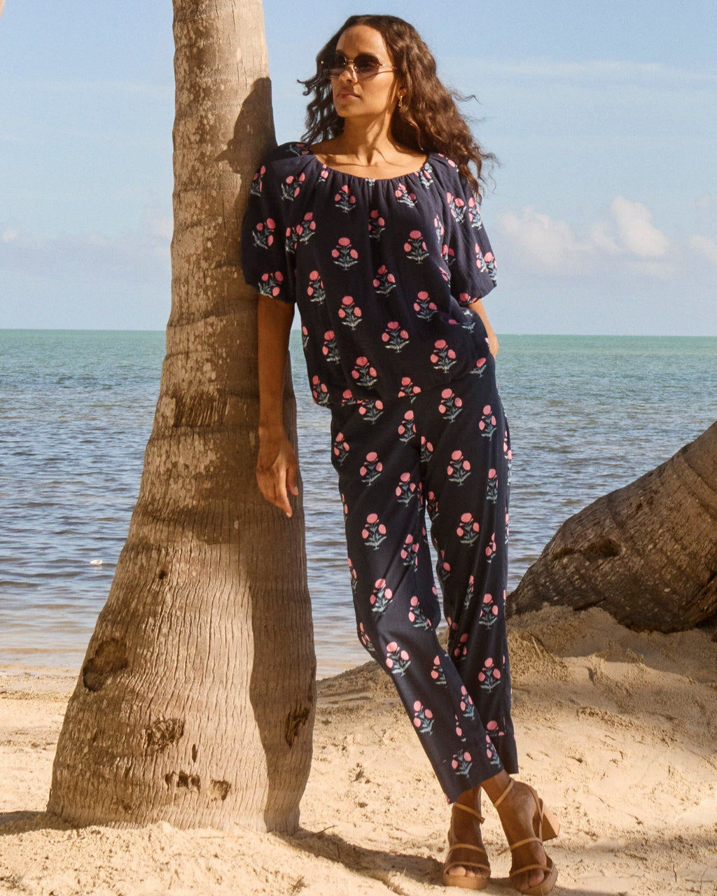 Johnnie-O Collett Block Print Pant, Navy