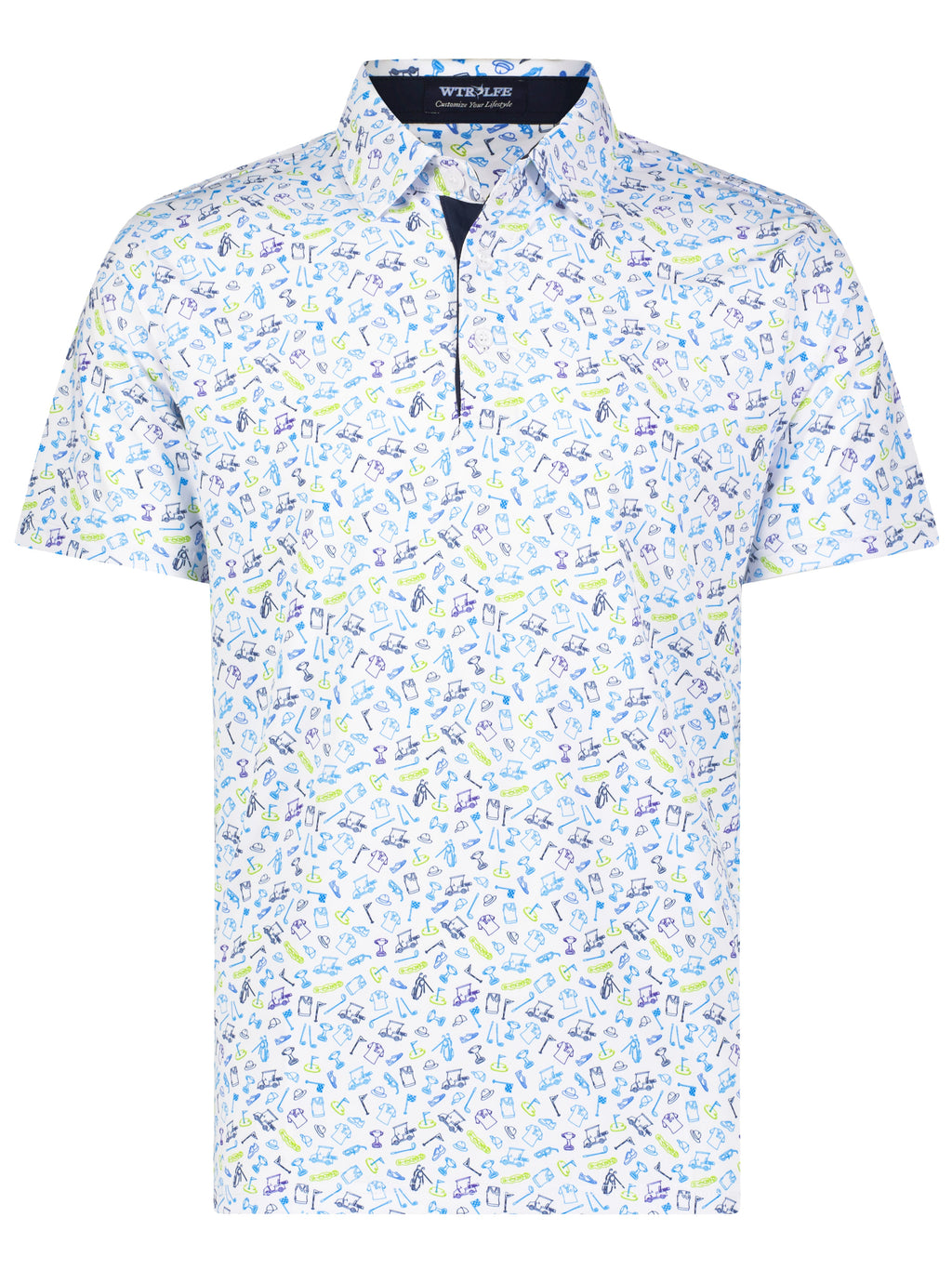 White Water Links Print Polo