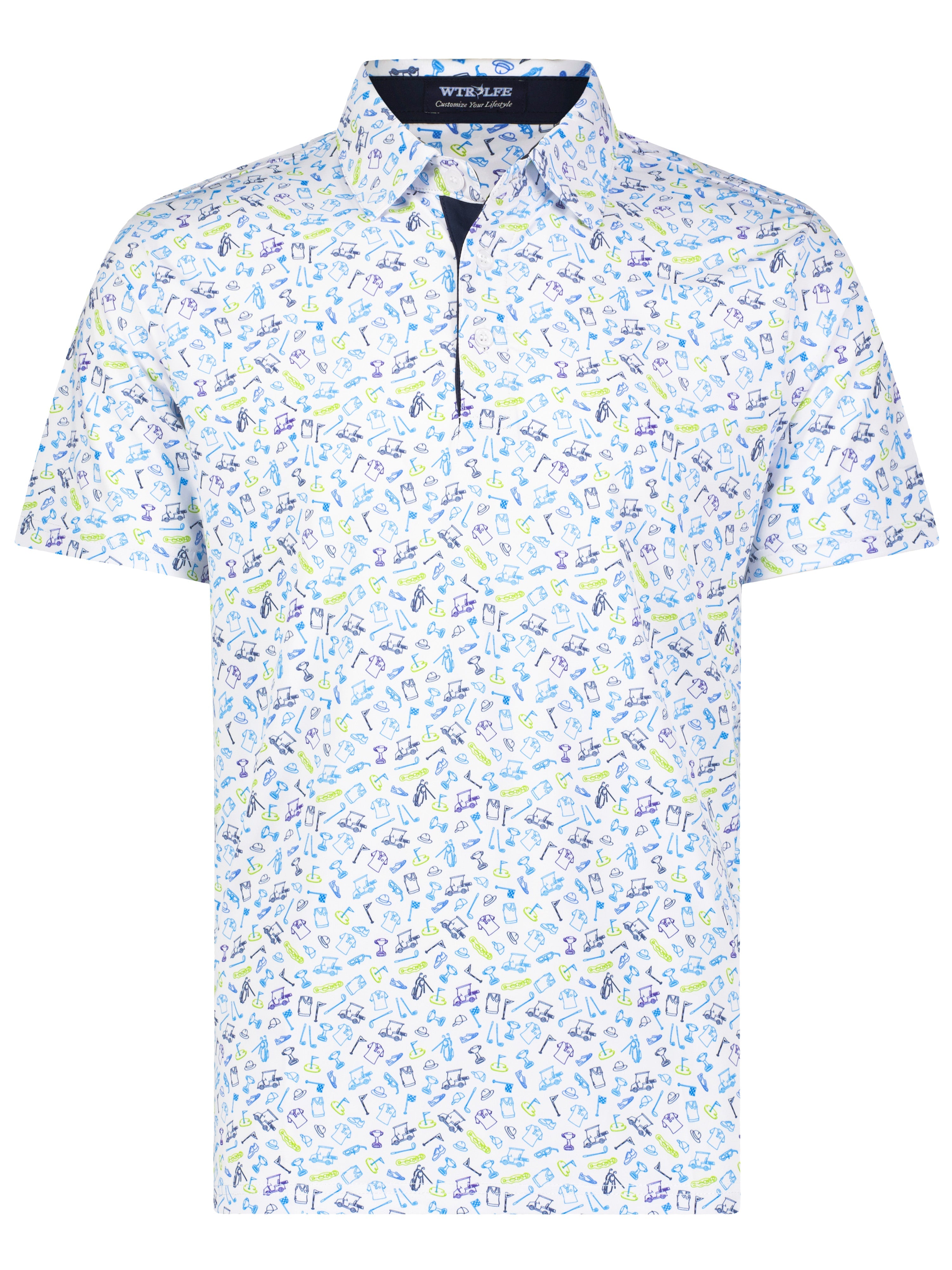 White Water Links Print Polo