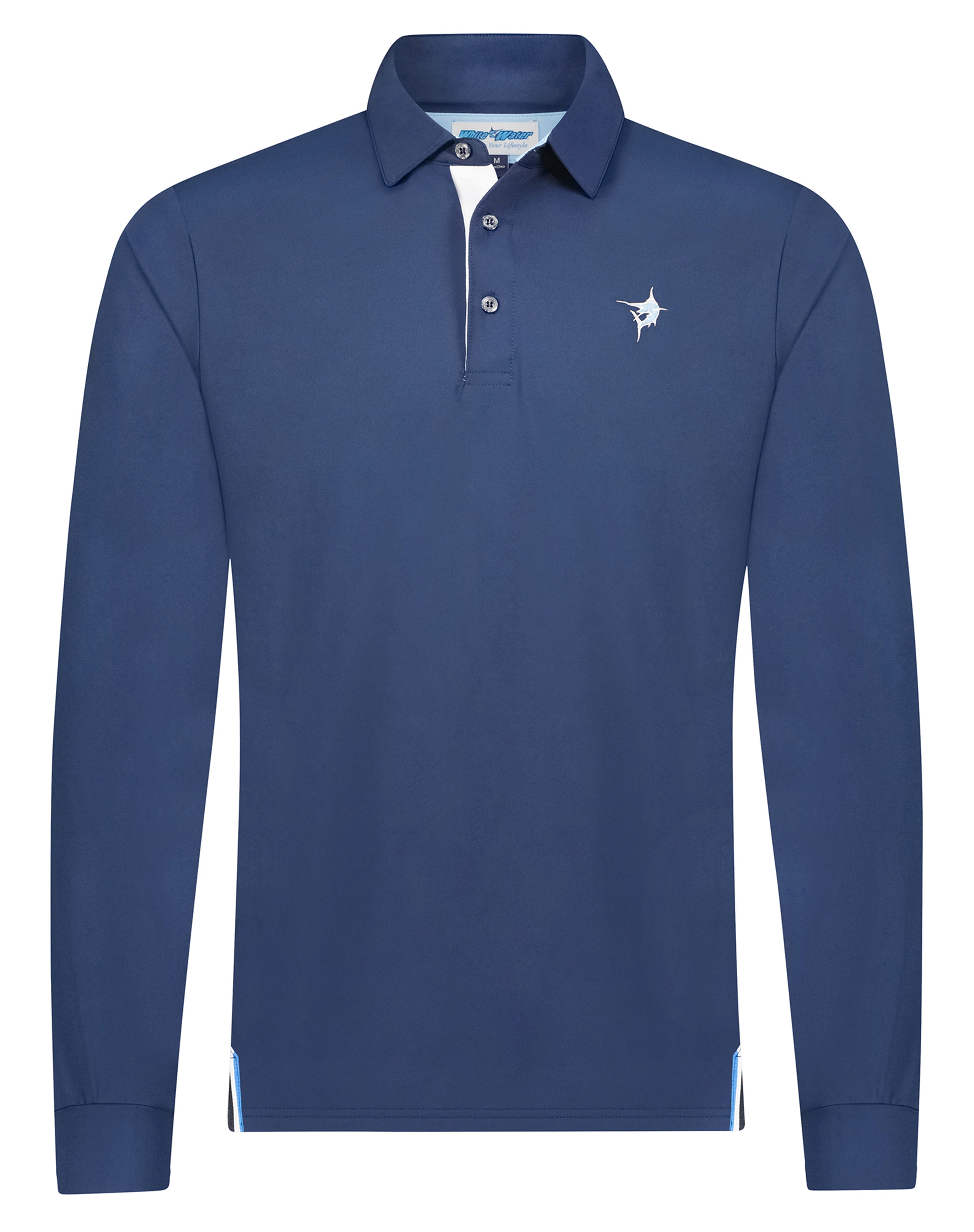 White Water Coast Long Sleeve Polo, Navy