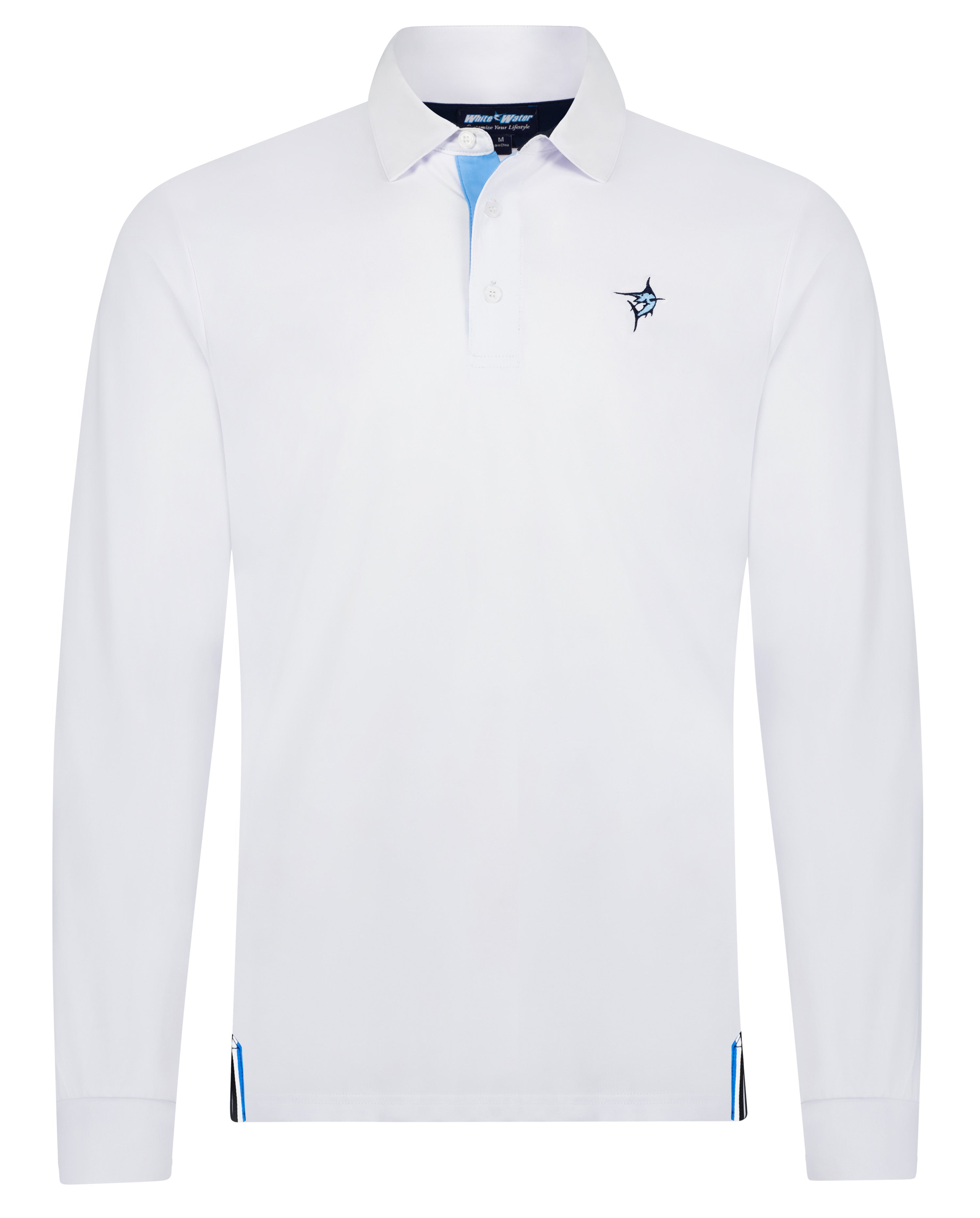 White Water Coast Long Sleeve Polo, White
