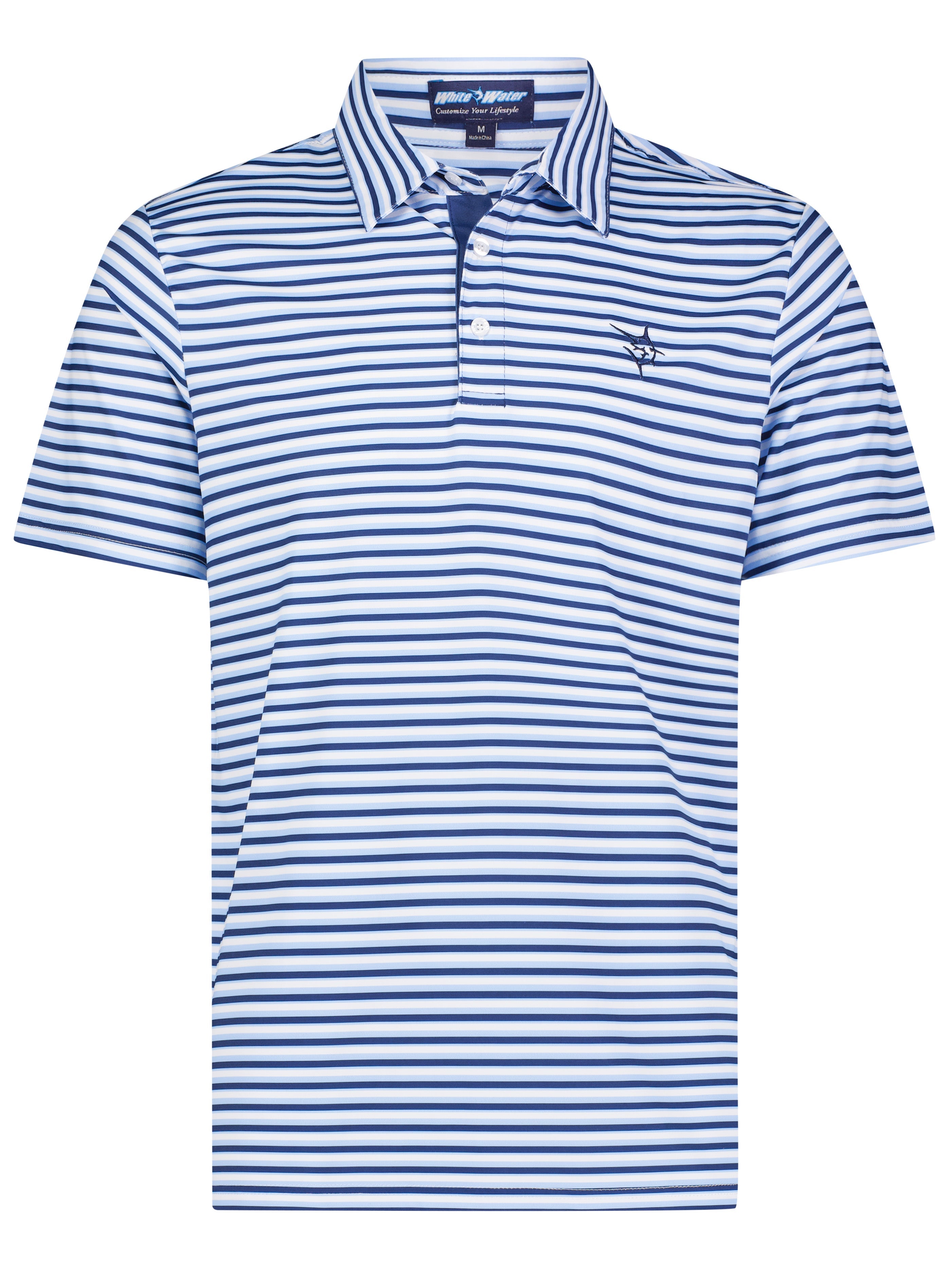 White Water Striper Polo, Navy/White