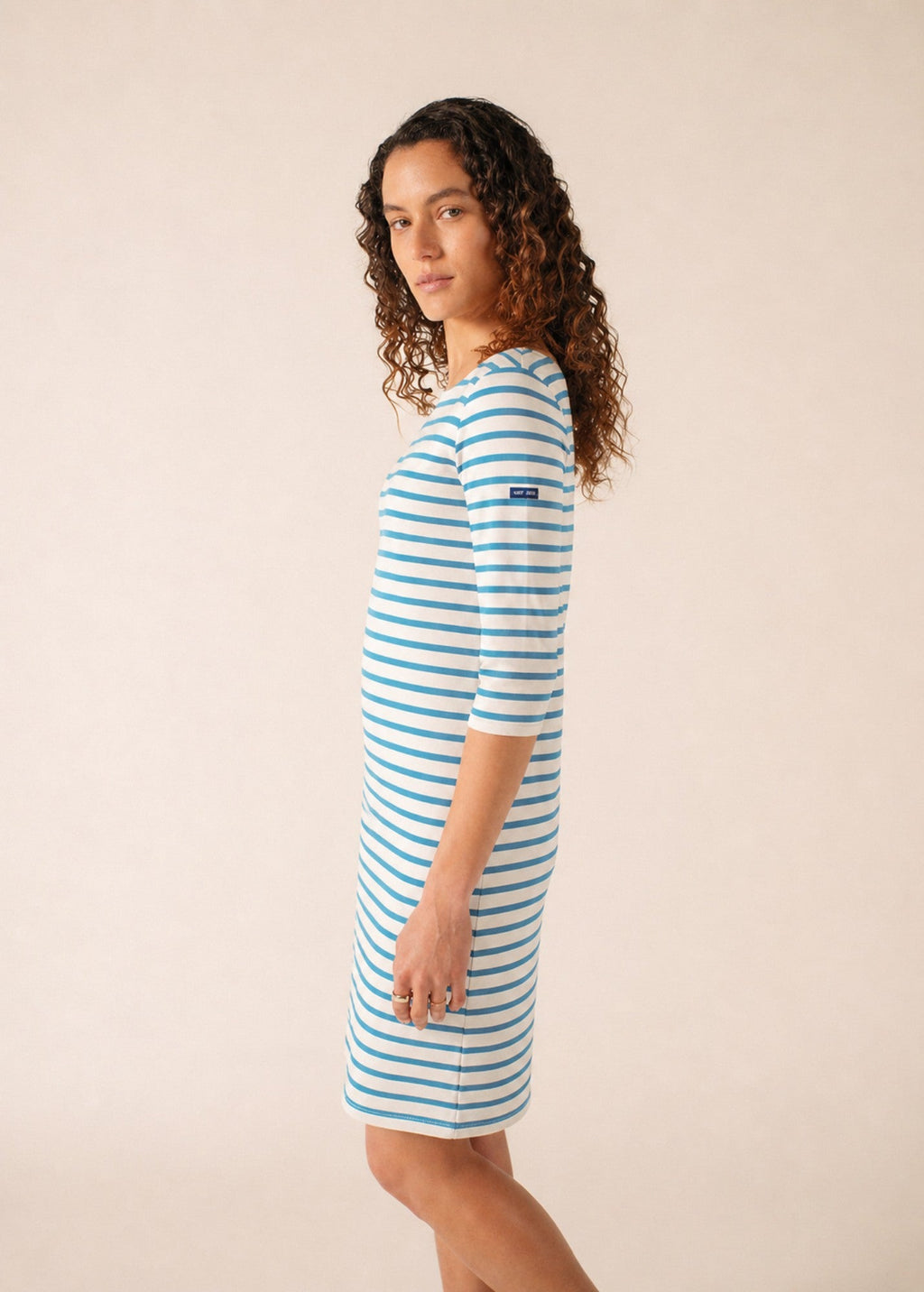 Saint James PROPRIANO Anti-Uv Nautical Dress (WHITE / CAPRI BLUE)
