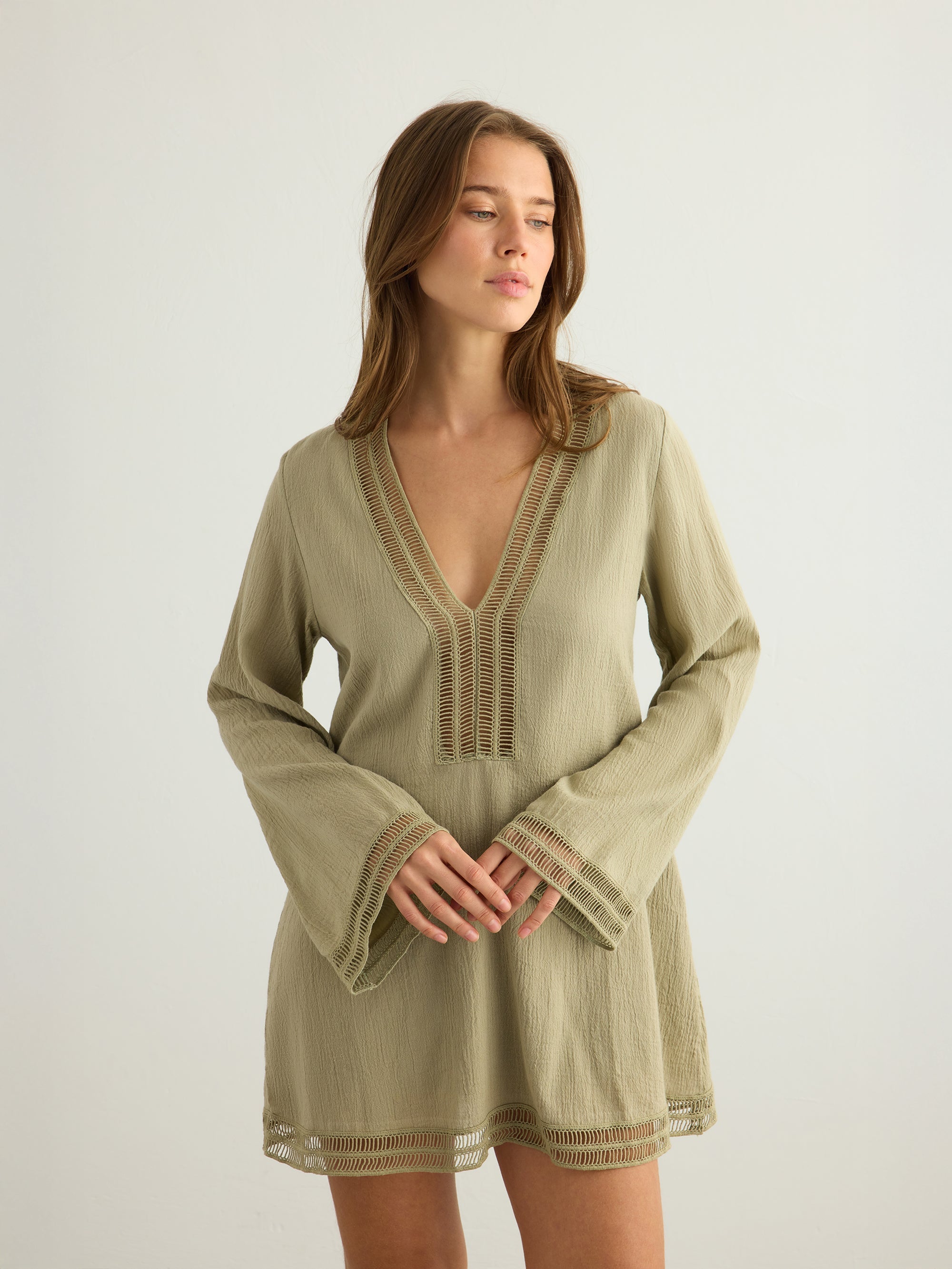 Positano Dress - Khaki Green