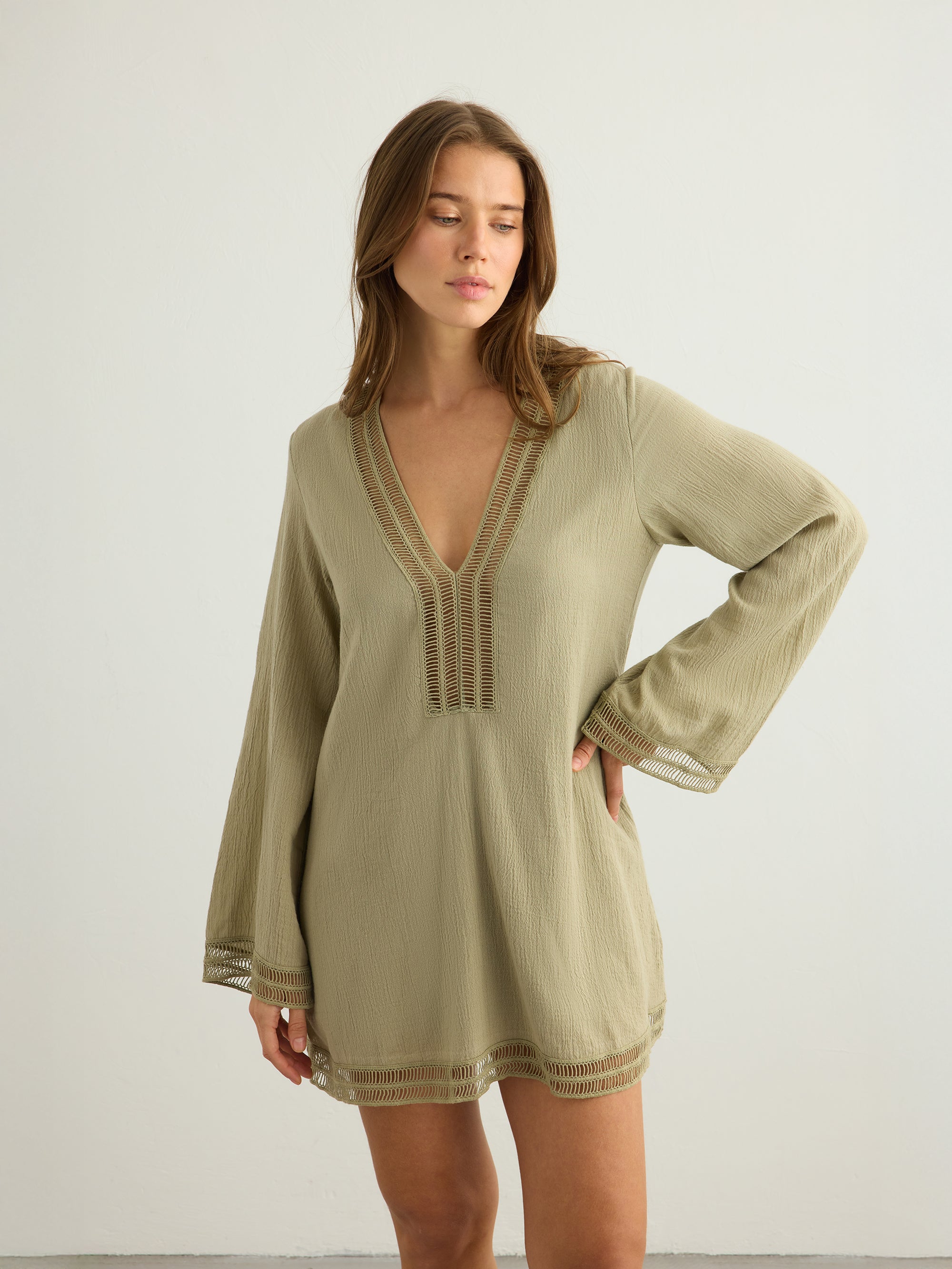 Positano Dress - Khaki Green