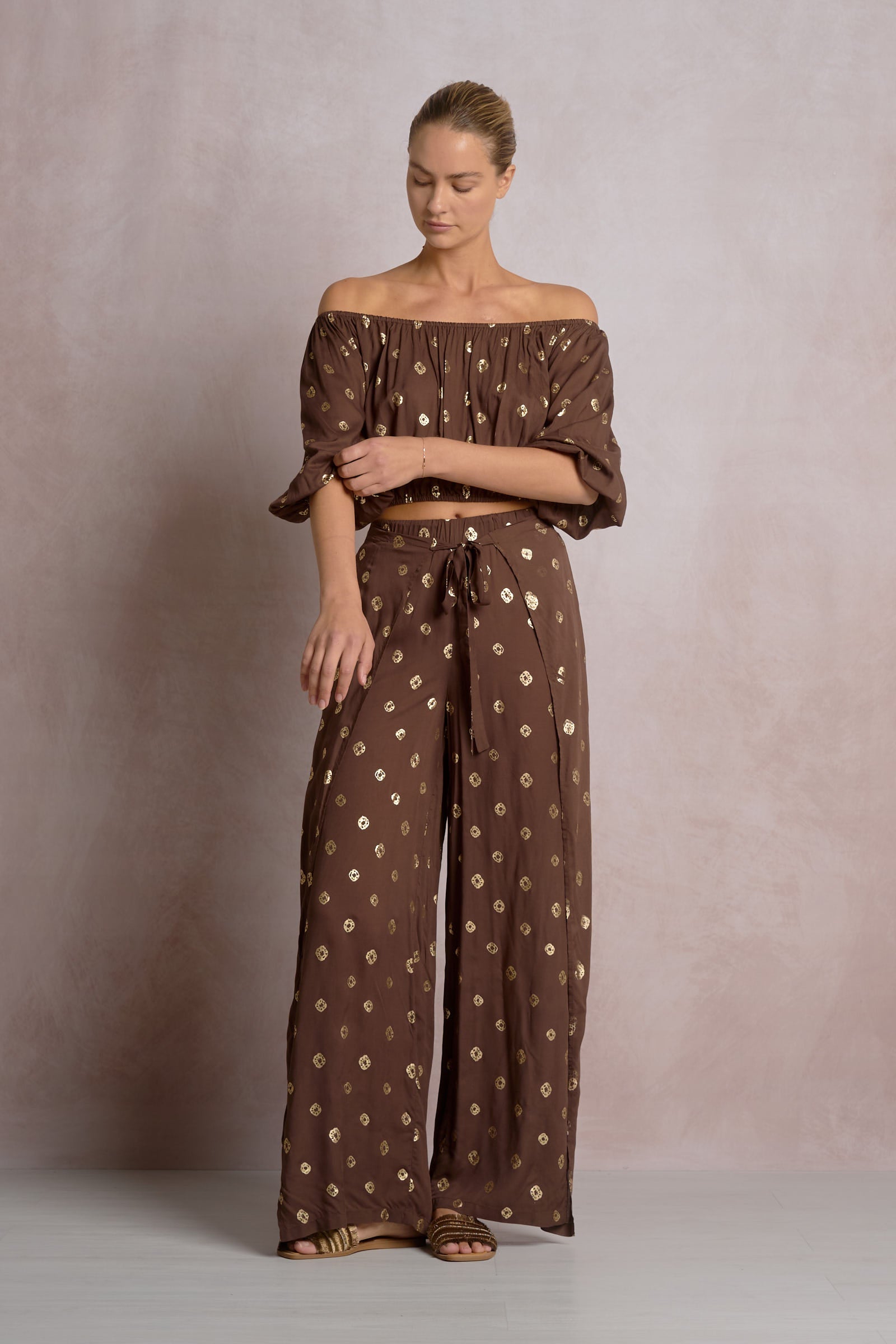 Romi Top Brown Polka