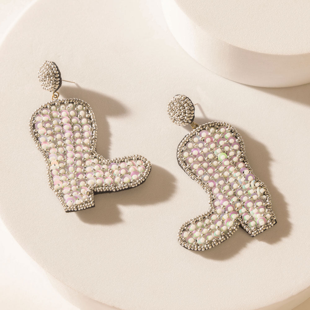Myra Starlight Rodeo Earrings in Pearl White
