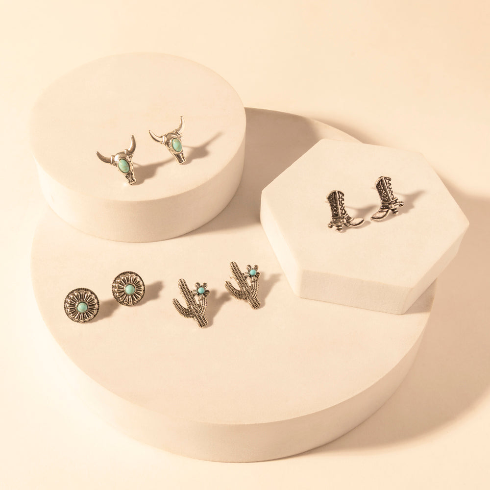 Myra Sonoran Stud Set in with turquoise detail in premium style