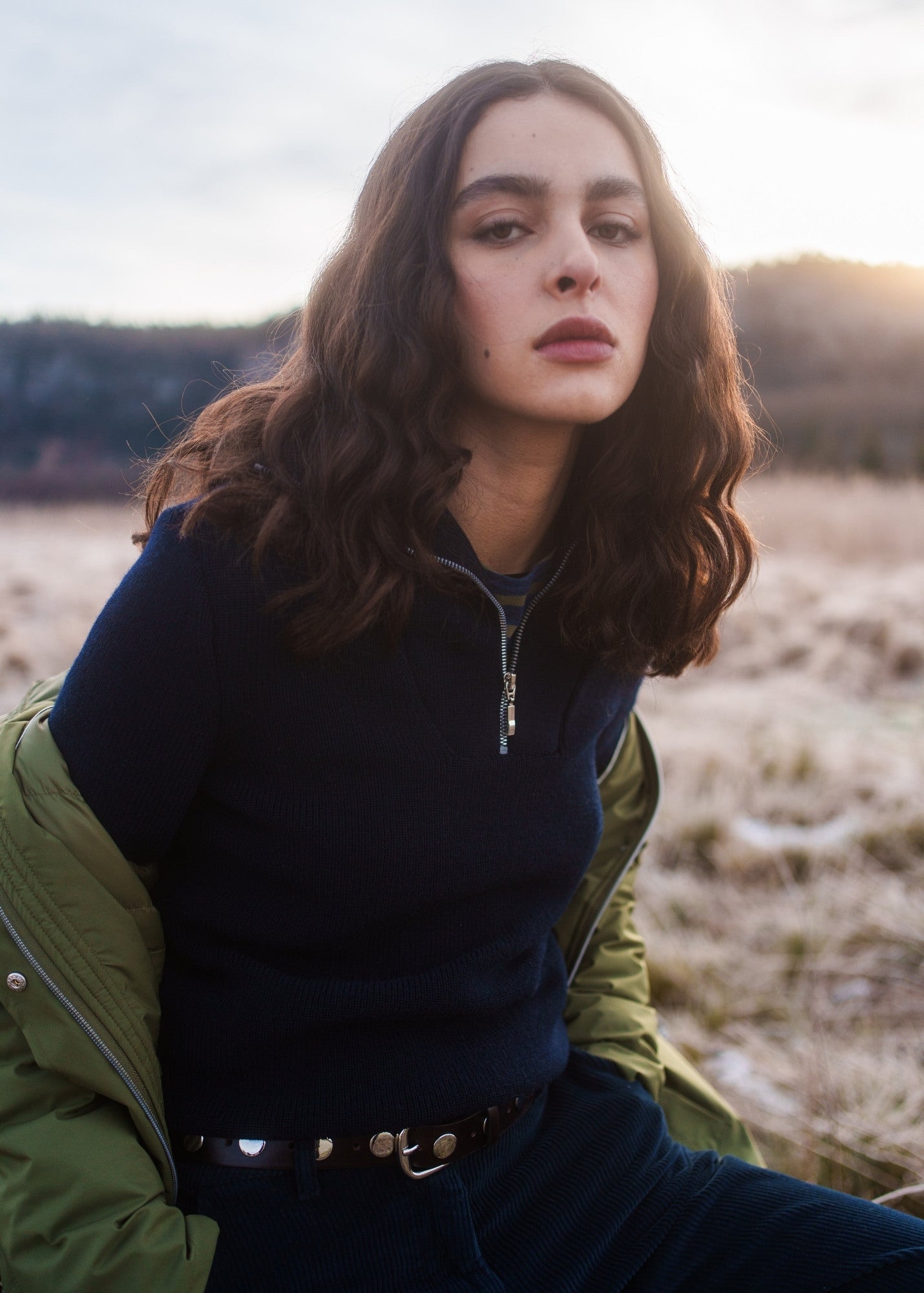 Saint James SALLANCHES - Wool Trucker Sweater (NAVY)