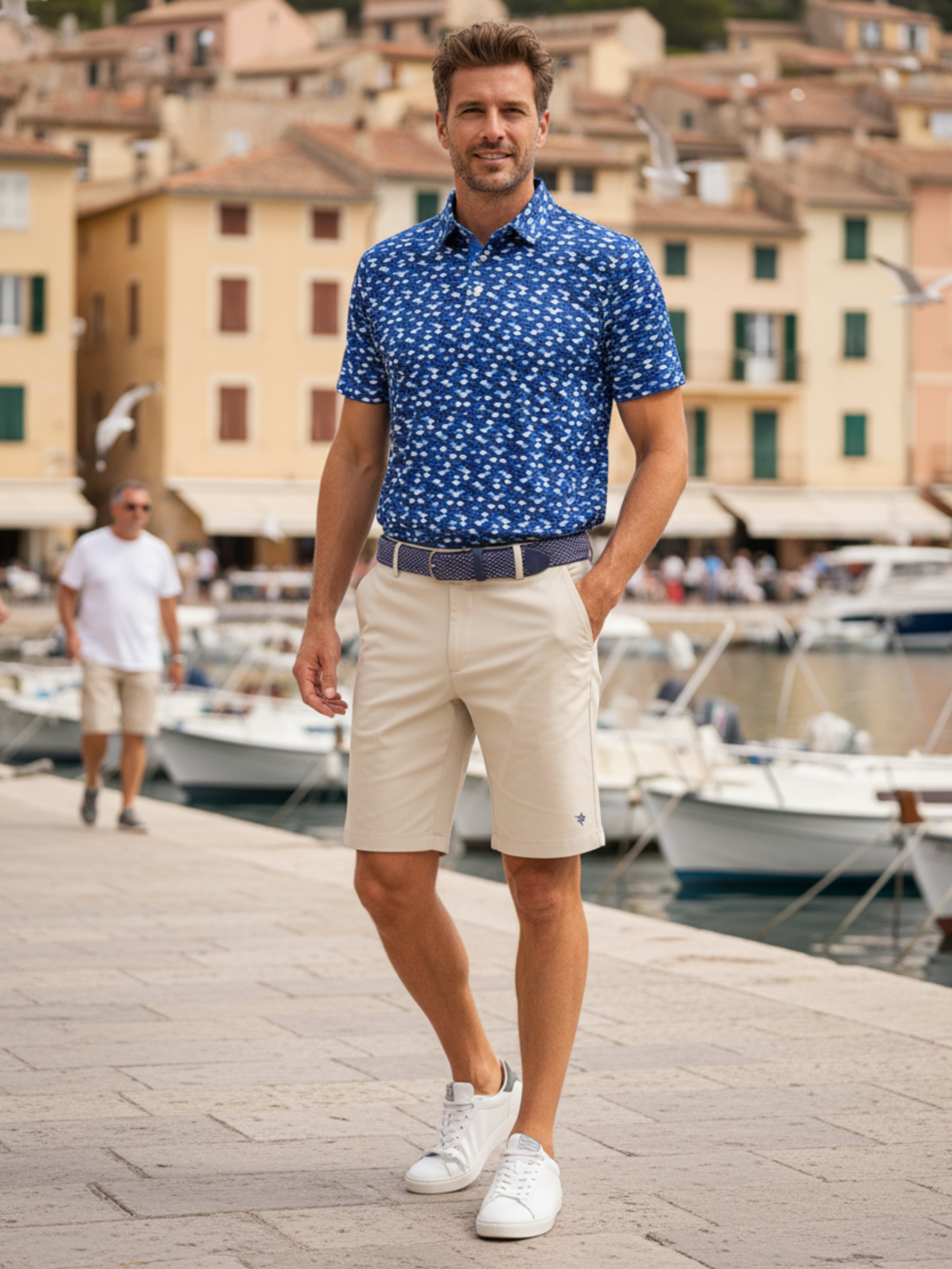 White Water Scales Polo, Navy 