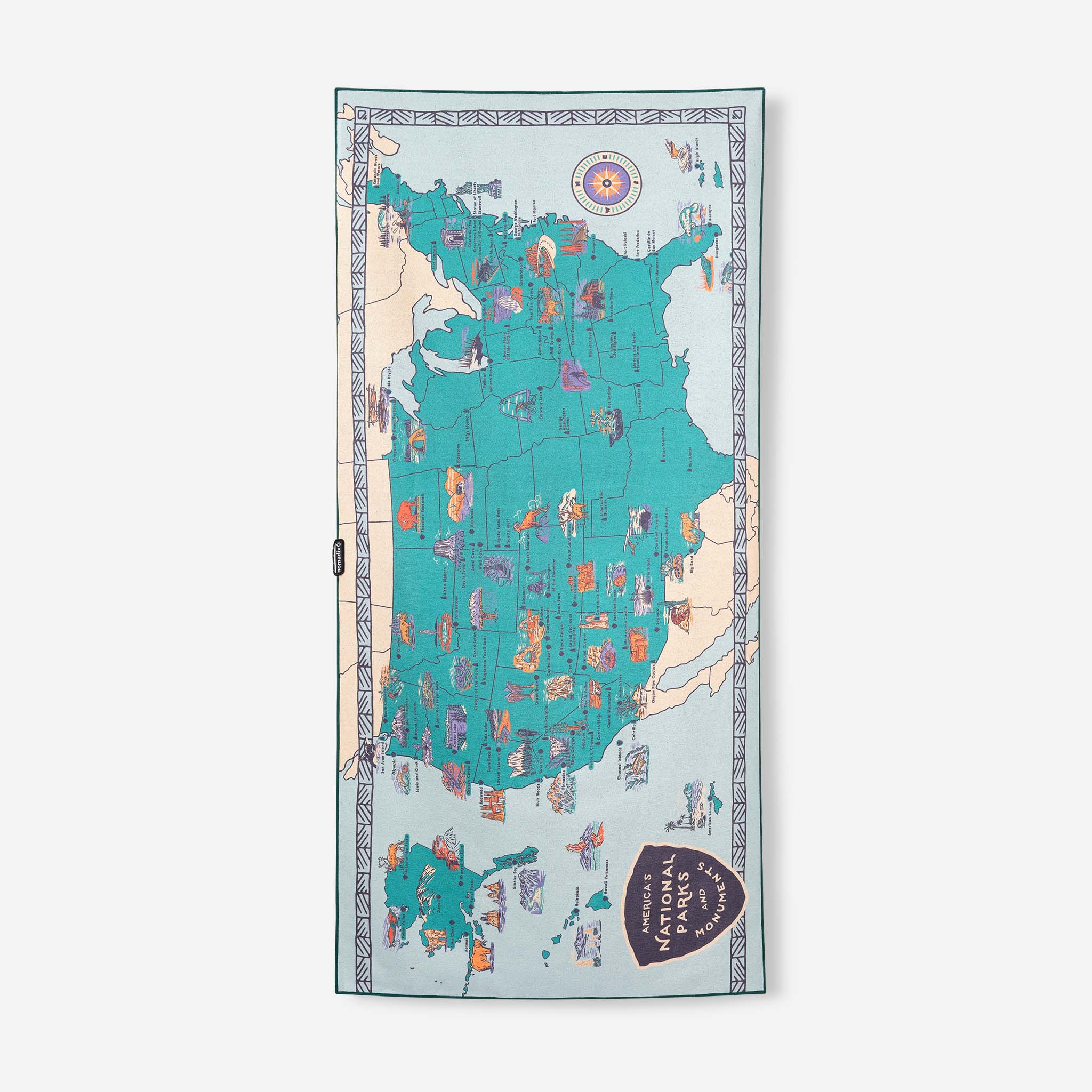 Car Seat Cover Towel: National Parks and Monuments Map