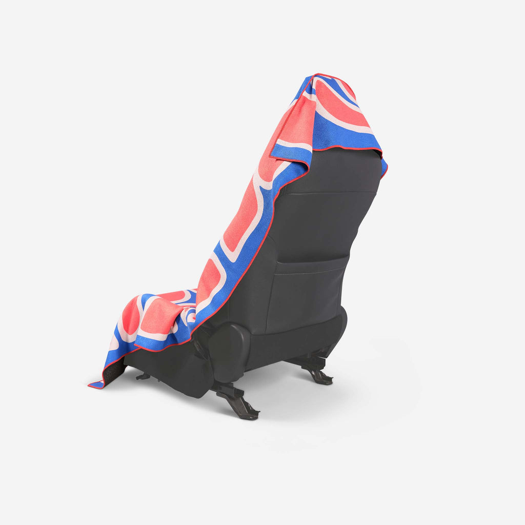 Car Seat Cover Towel: Wild Flowers Stellar Blue Red