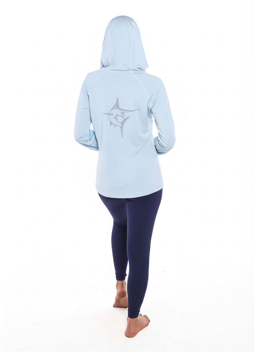 White Water Seaside Performance Hoody, Aqua