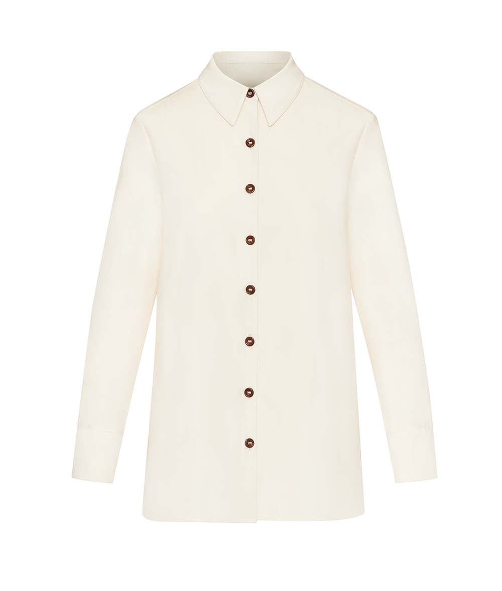 The Ansea Twill Button Down Shirt - Bone White