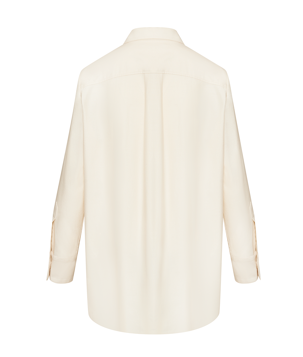 The Ansea Twill Button Down Shirt - Bone White