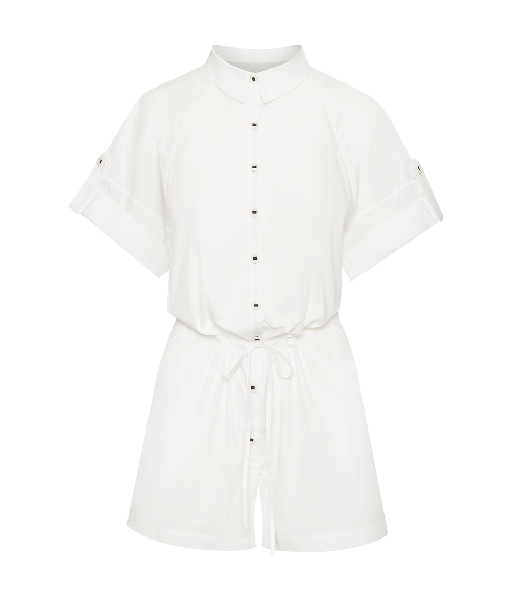 The Ansea Poplin Summer Suit - White