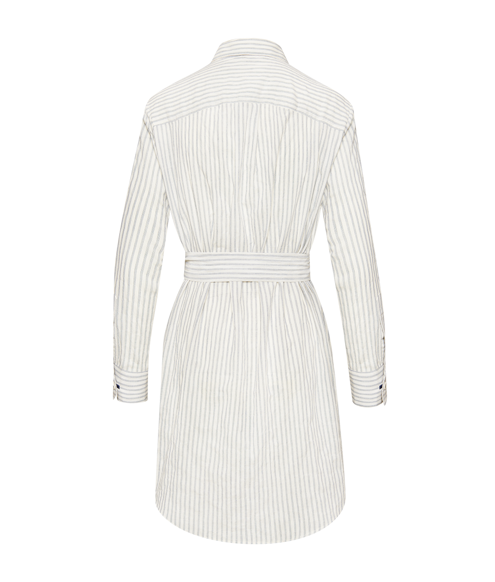 The Ansea Gauze Button Down Dress - White