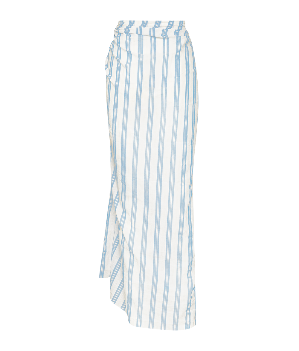 The Ansea Gauze Sarong - White/Blue