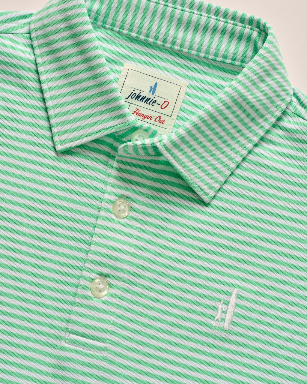 Johnnie-O Performance Mesh Jr. Polo - Hunter Stripe