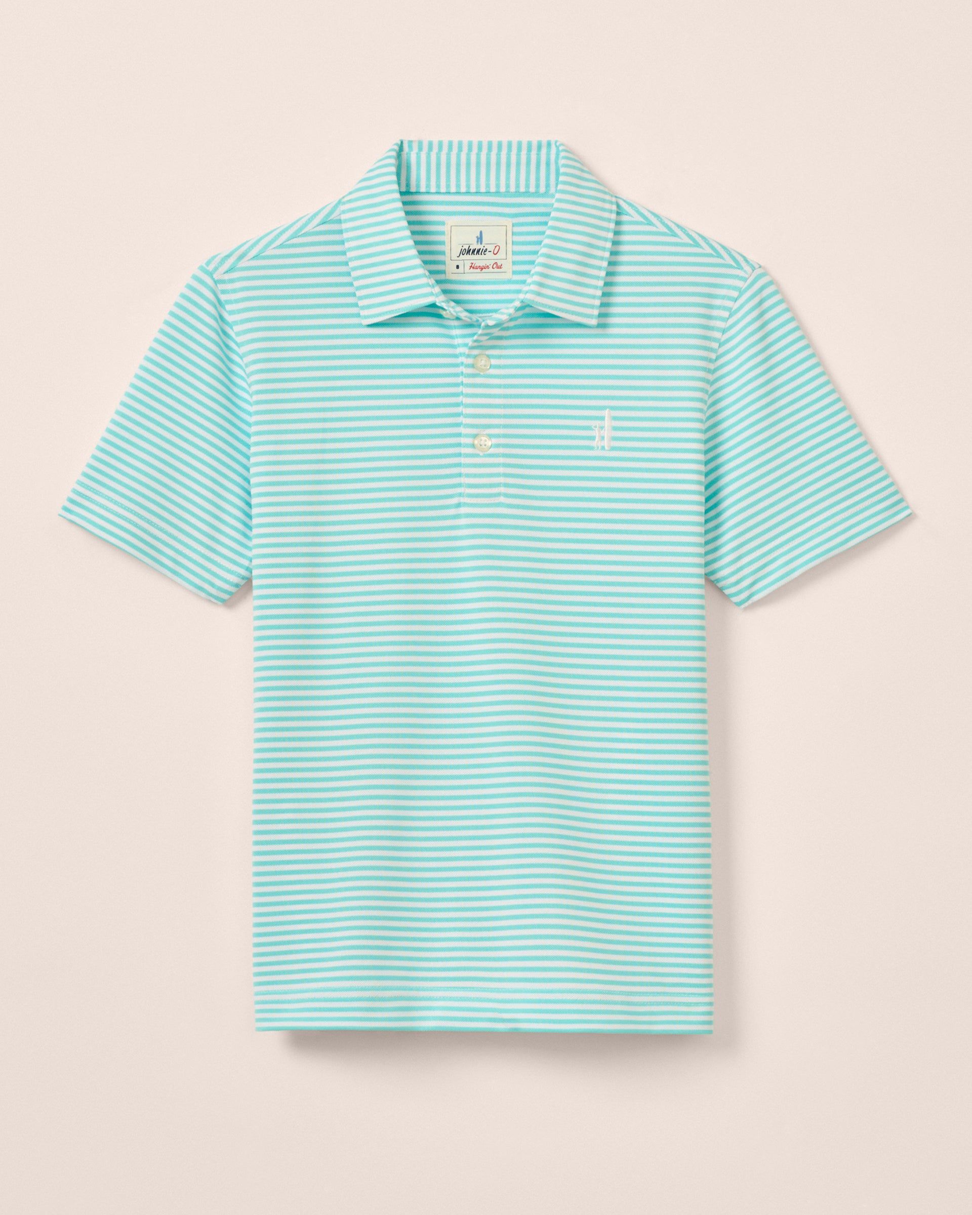 Johnnie-O Performance Mesh Jr. Polo - Hunter Stripe