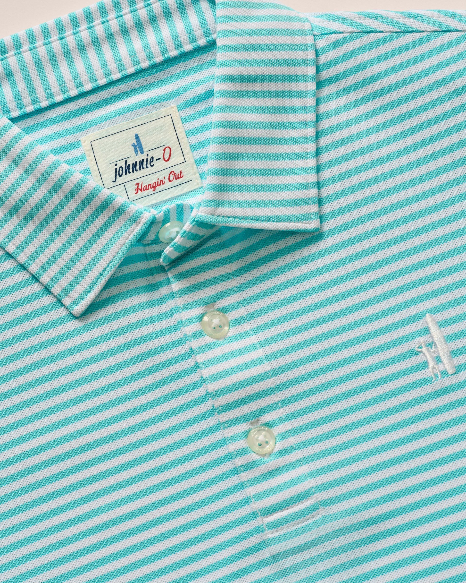 Johnnie-O Performance Mesh Jr. Polo - Hunter Stripe