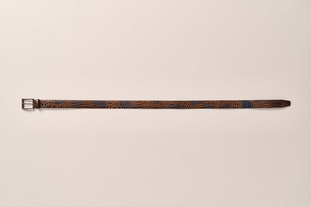 Johnnie-O Crocco Leather Embossed Belt