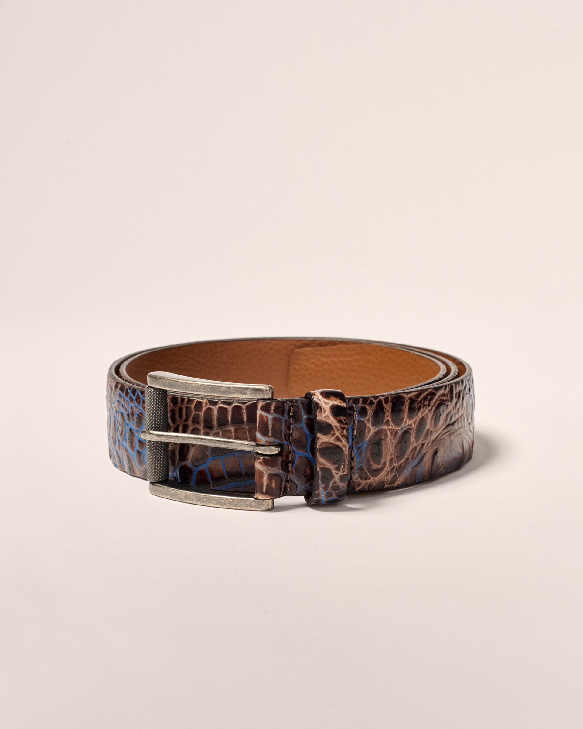 Johnnie-O Crocco Leather Embossed Belt