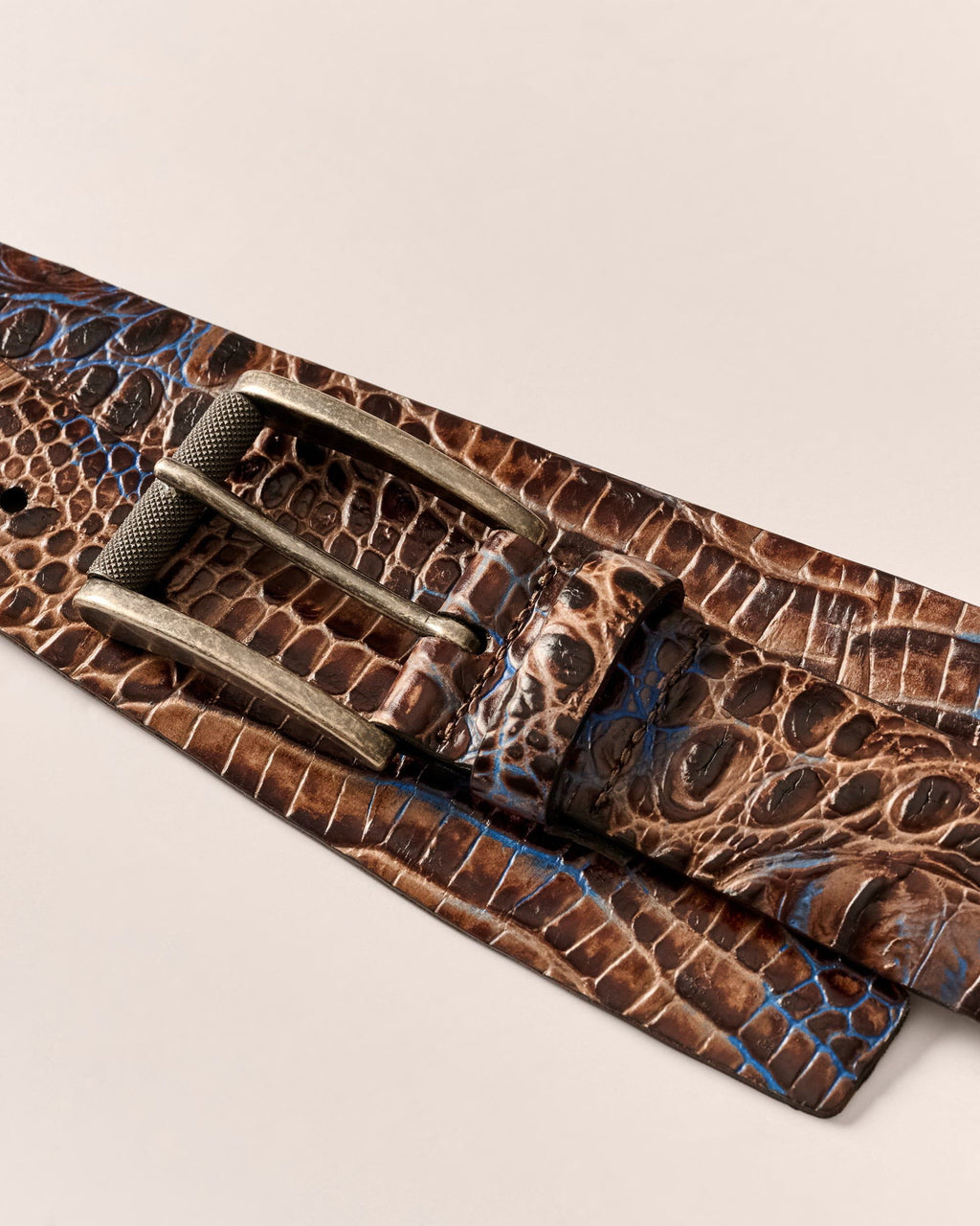 Johnnie-O Crocco Leather Embossed Belt