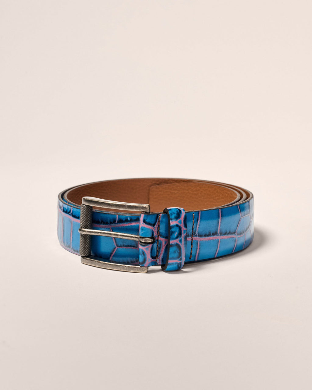 Johnnie-O Crocco Leather Embossed Belt