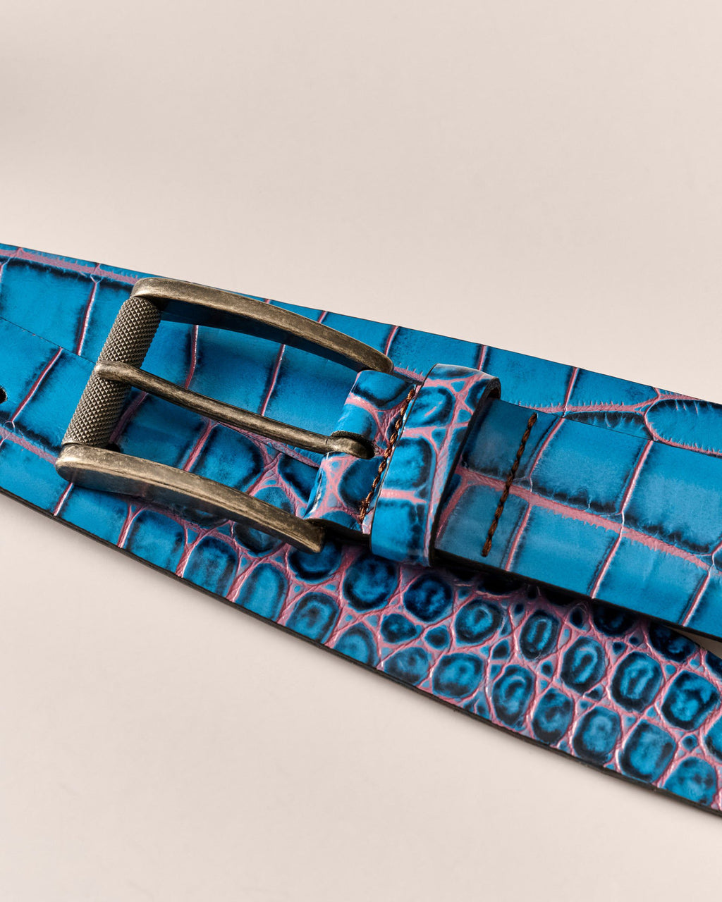 Johnnie-O Crocco Leather Embossed Belt