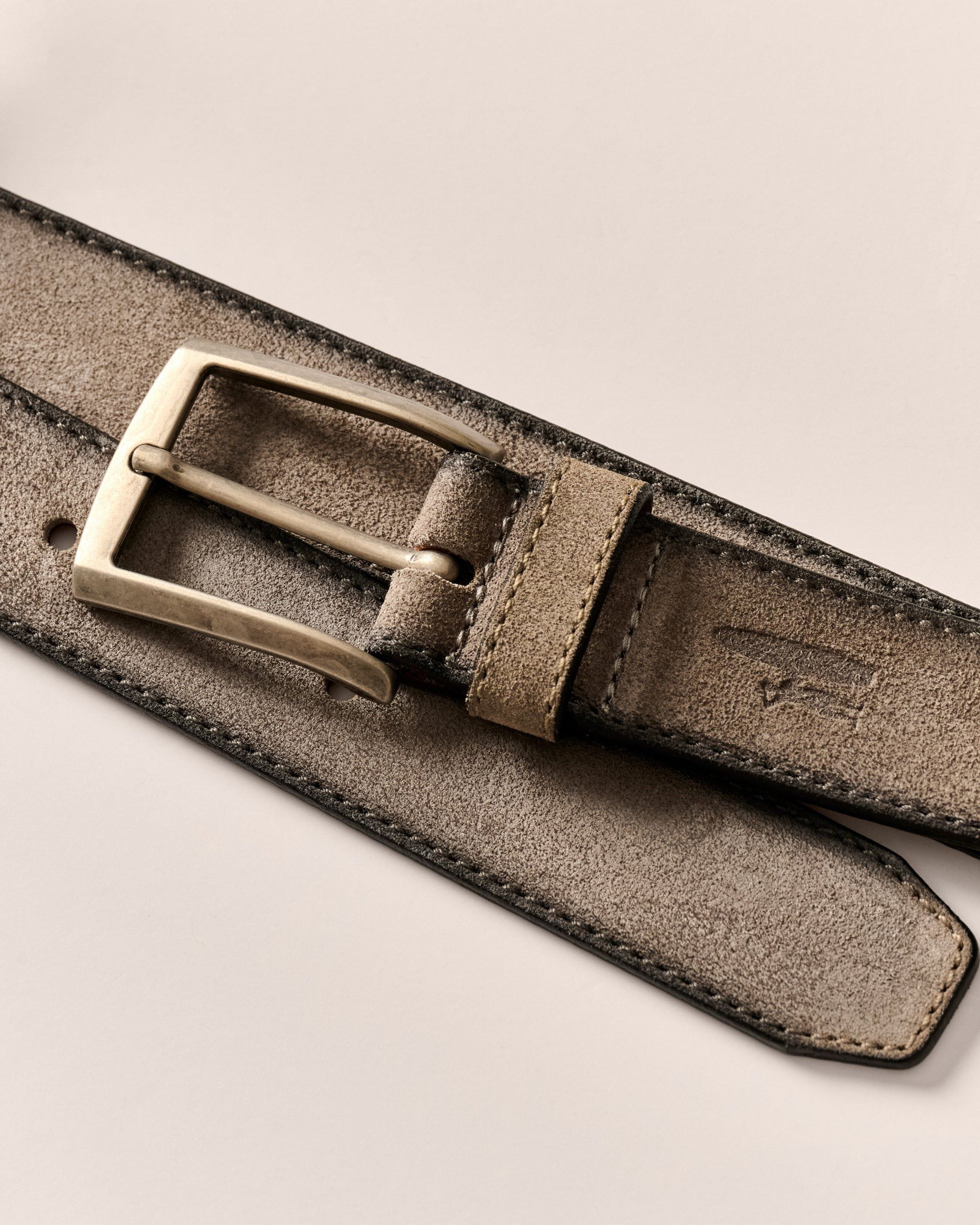 Johnnie-O Suede Belt, Tobacco