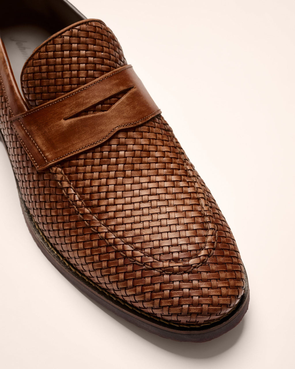 Johnnie-O J-Flex Coronado Woven Leather Penny Loafer, Brown