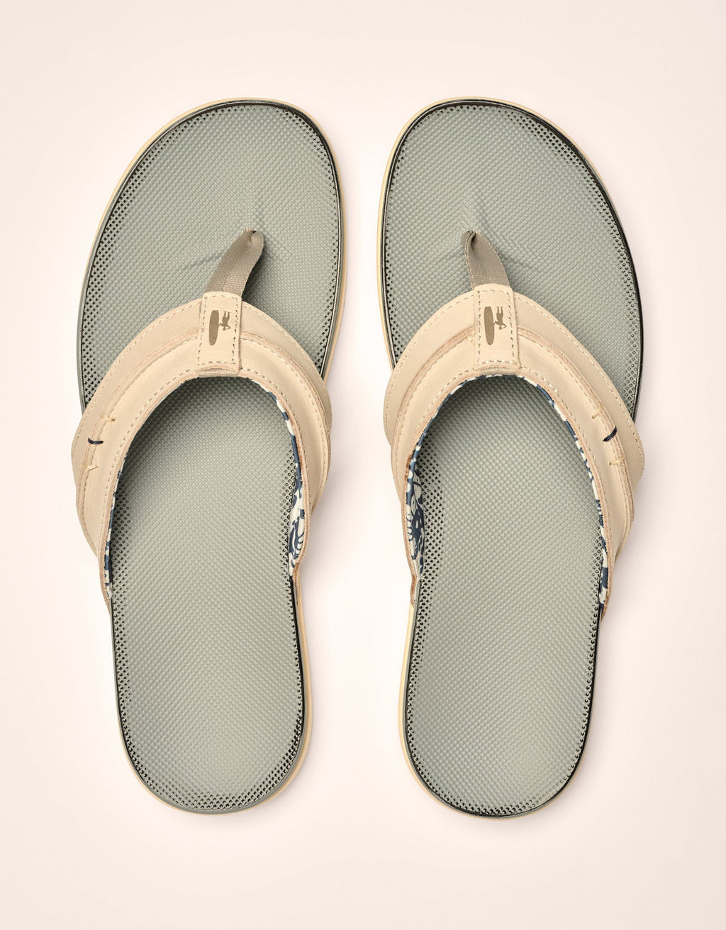 Johnnie-O Starboard Leather Sandal, Gray