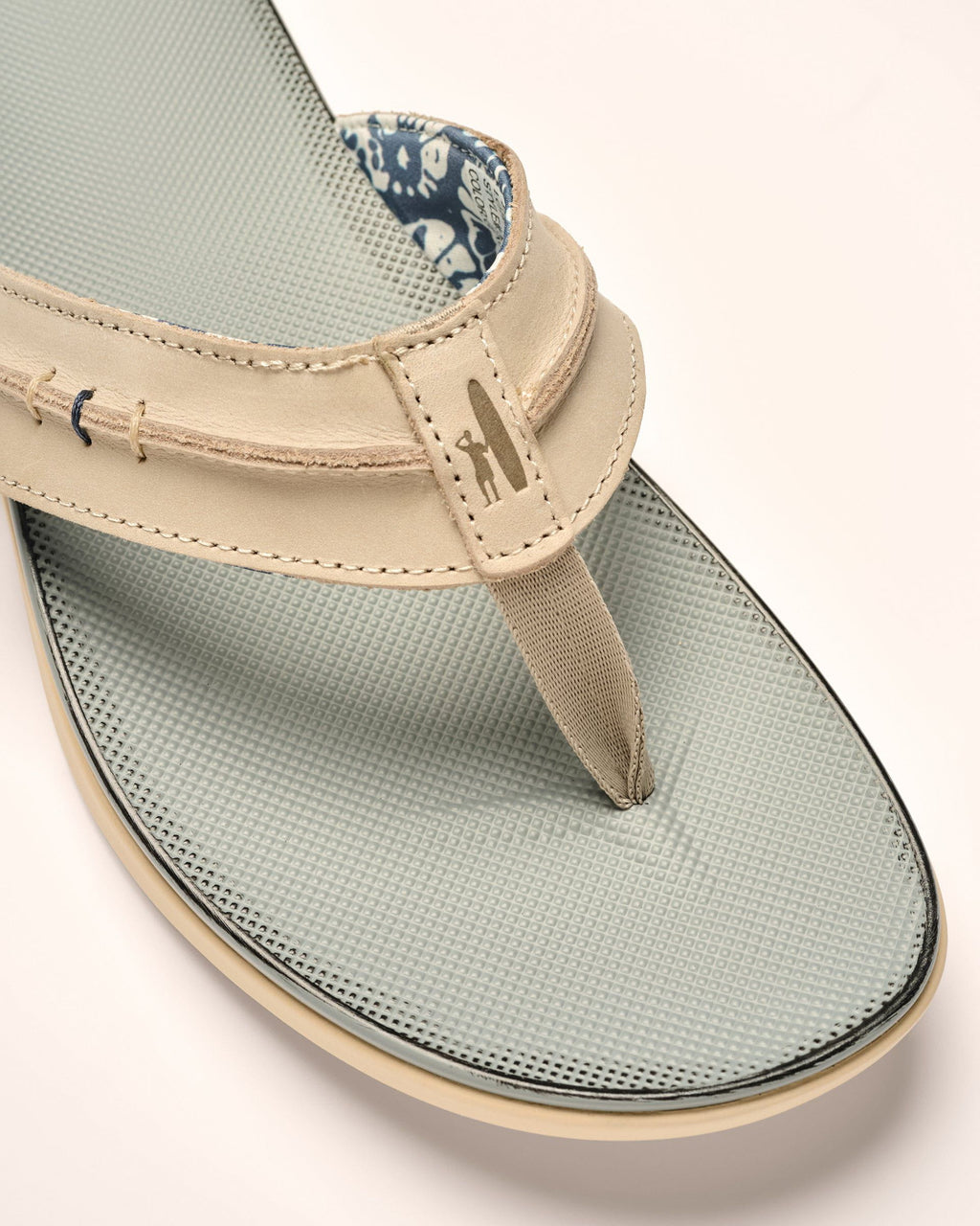 Johnnie-O Starboard Leather Sandal, Gray
