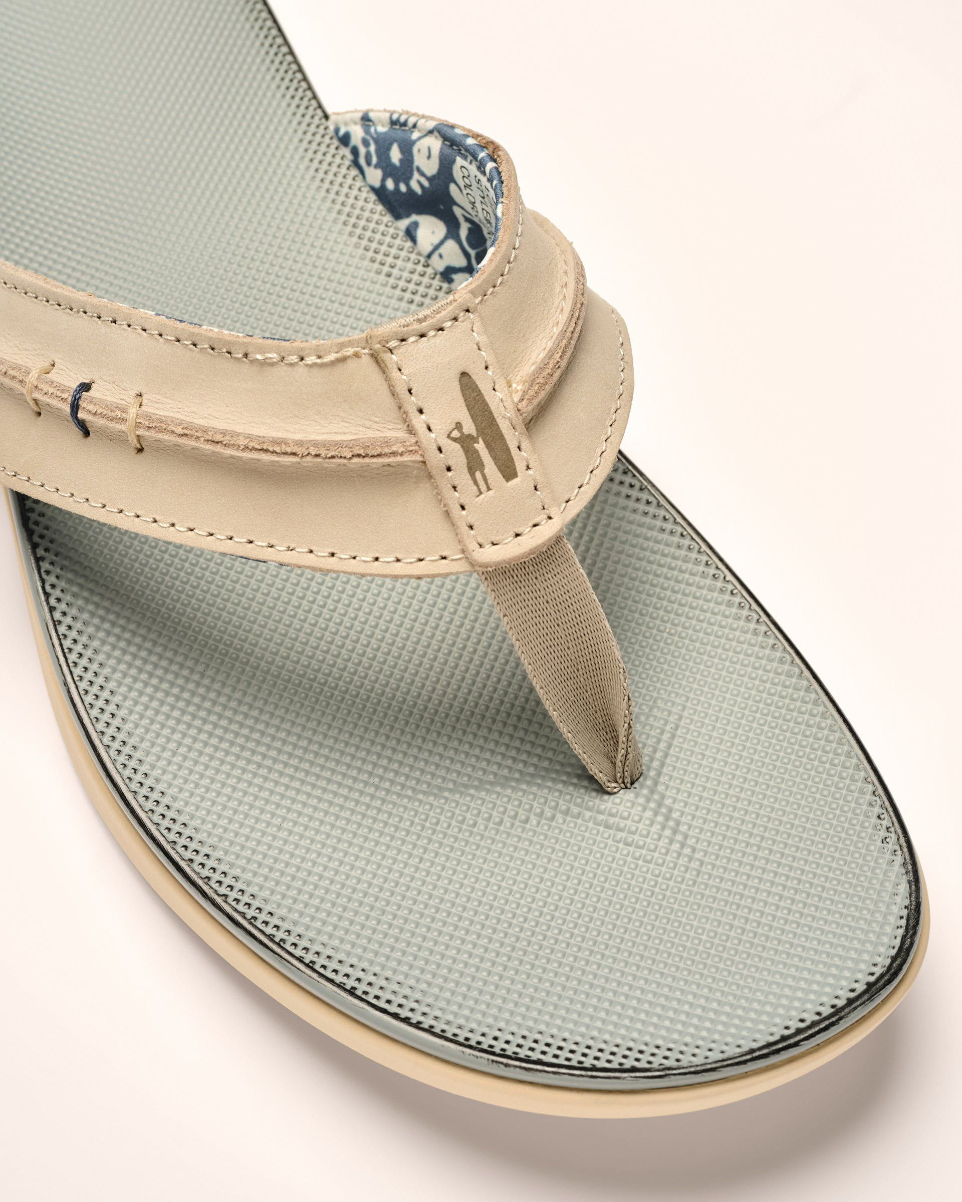 Johnnie-O Starboard Leather Sandal, Gray