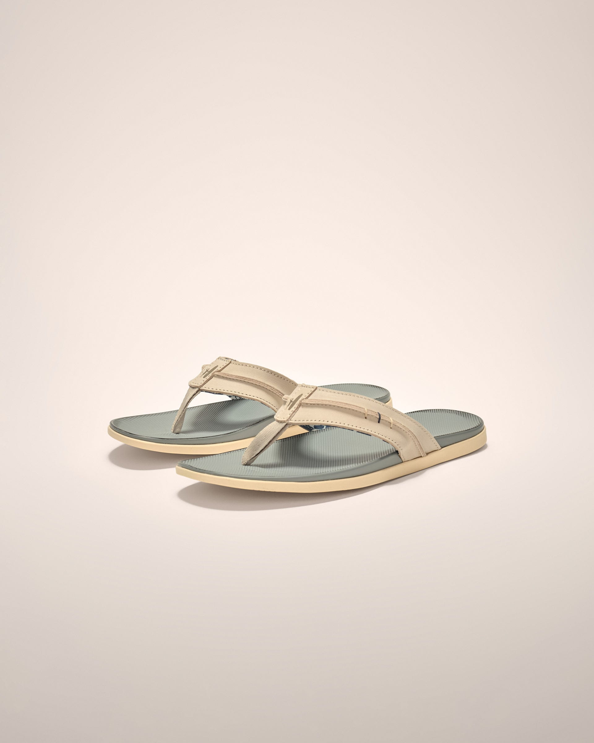 Johnnie-O Starboard Leather Sandal, Gray