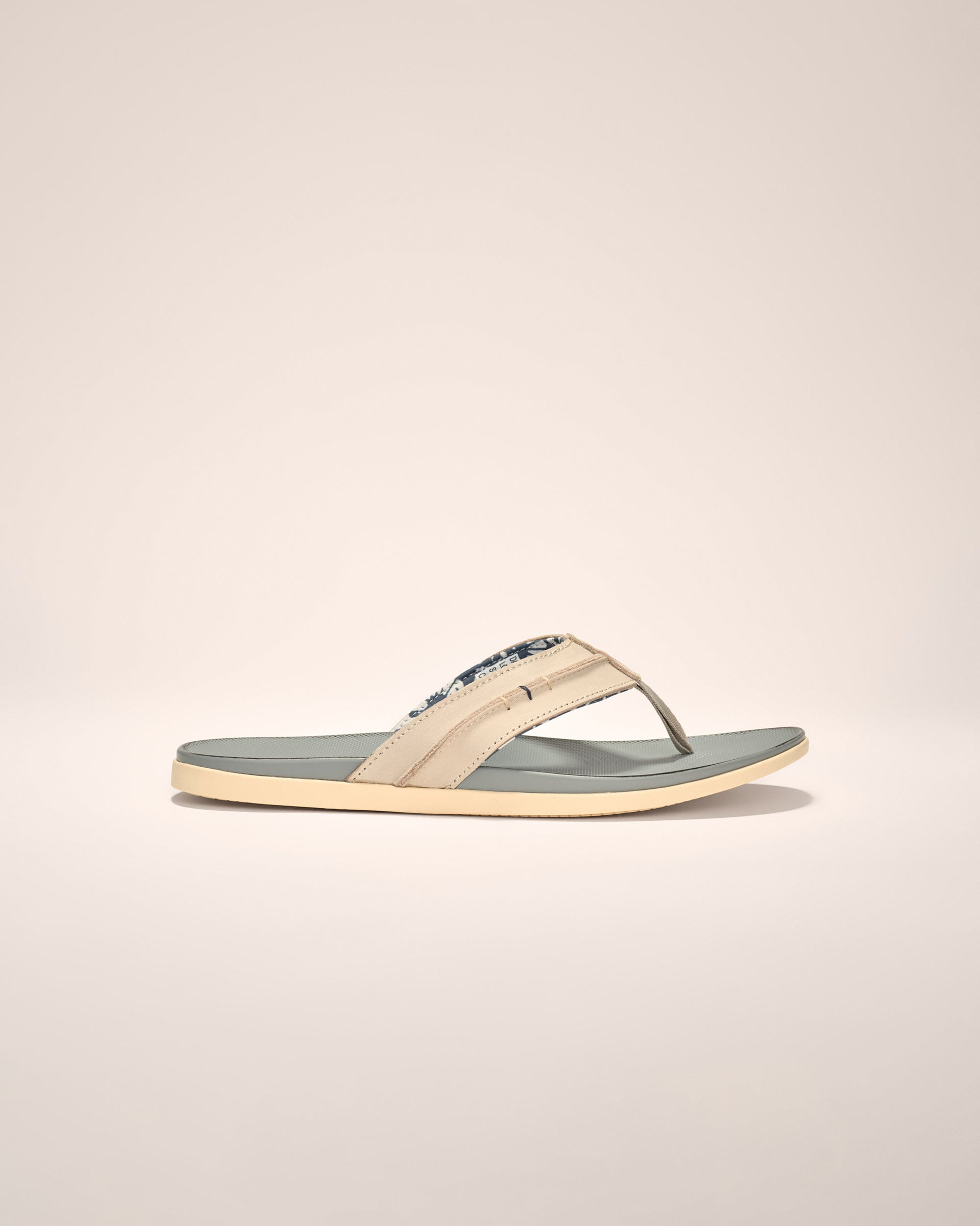 Johnnie-O Starboard Leather Sandal, Gray