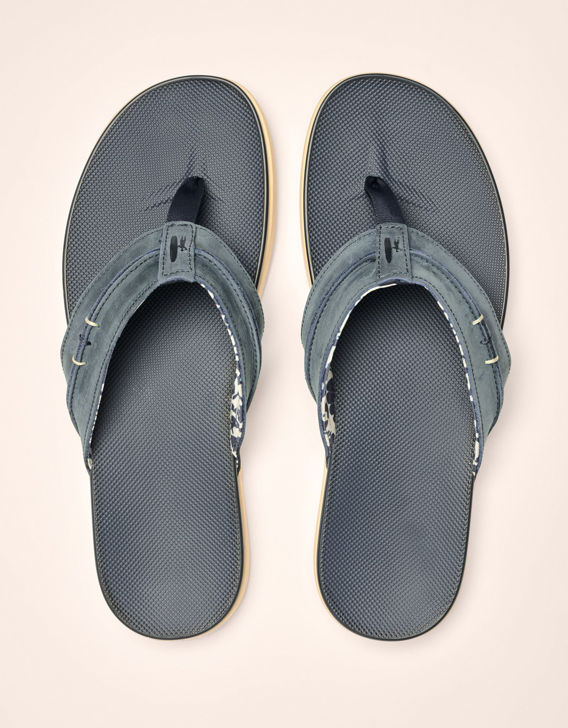 Johnnie-O Starboard Leather Sandal, Navy