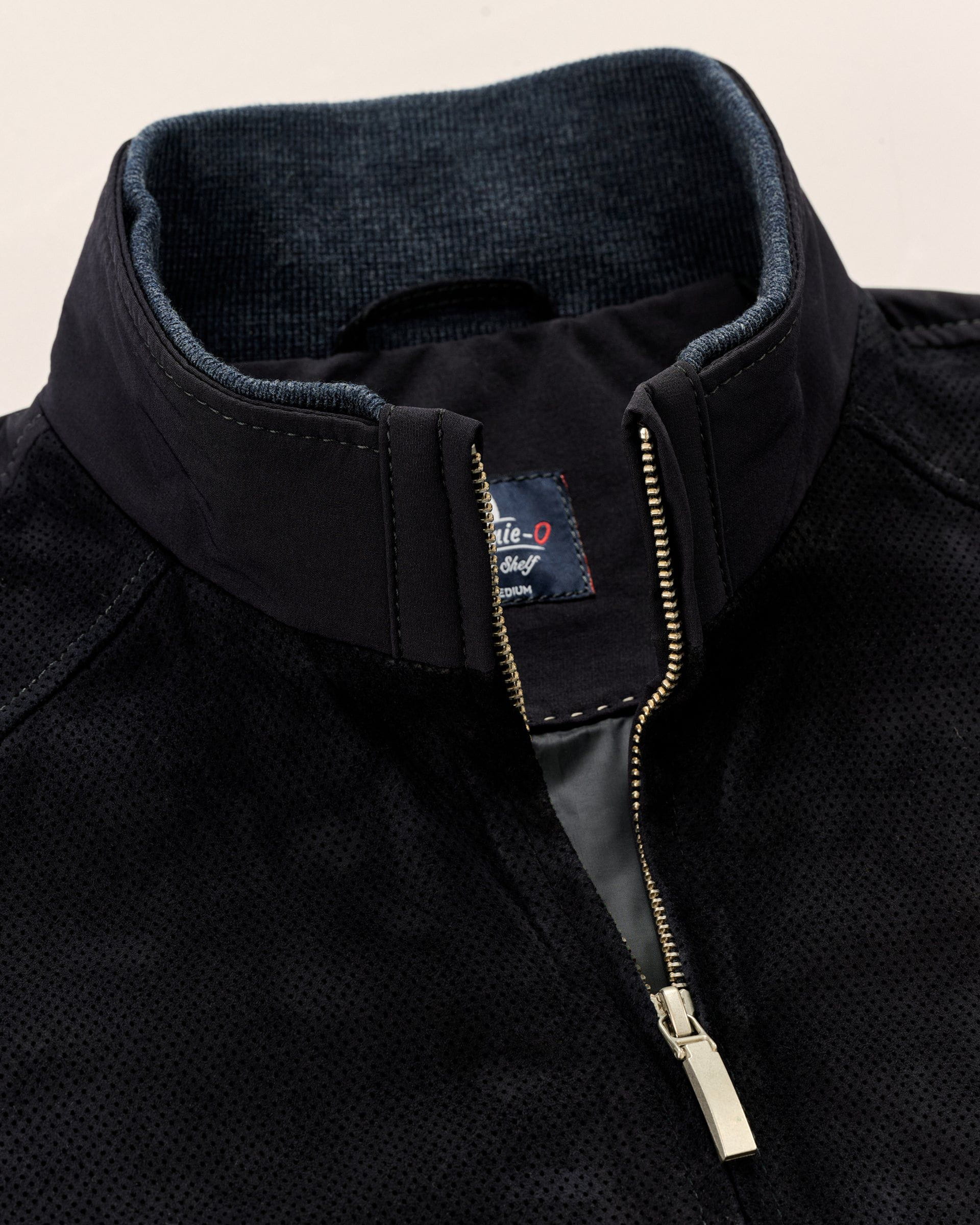 Johnnie-O Agnelli Suede Mixed Media Jacket, Navy