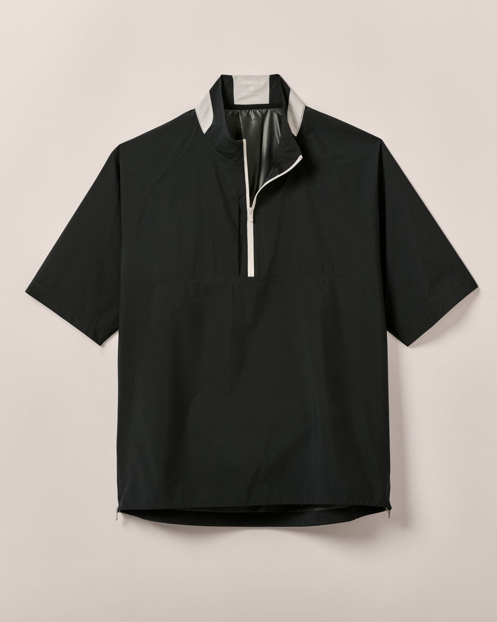 Johnnie-O Stealth Stowable Short Sleeve Rain Jacket, Black