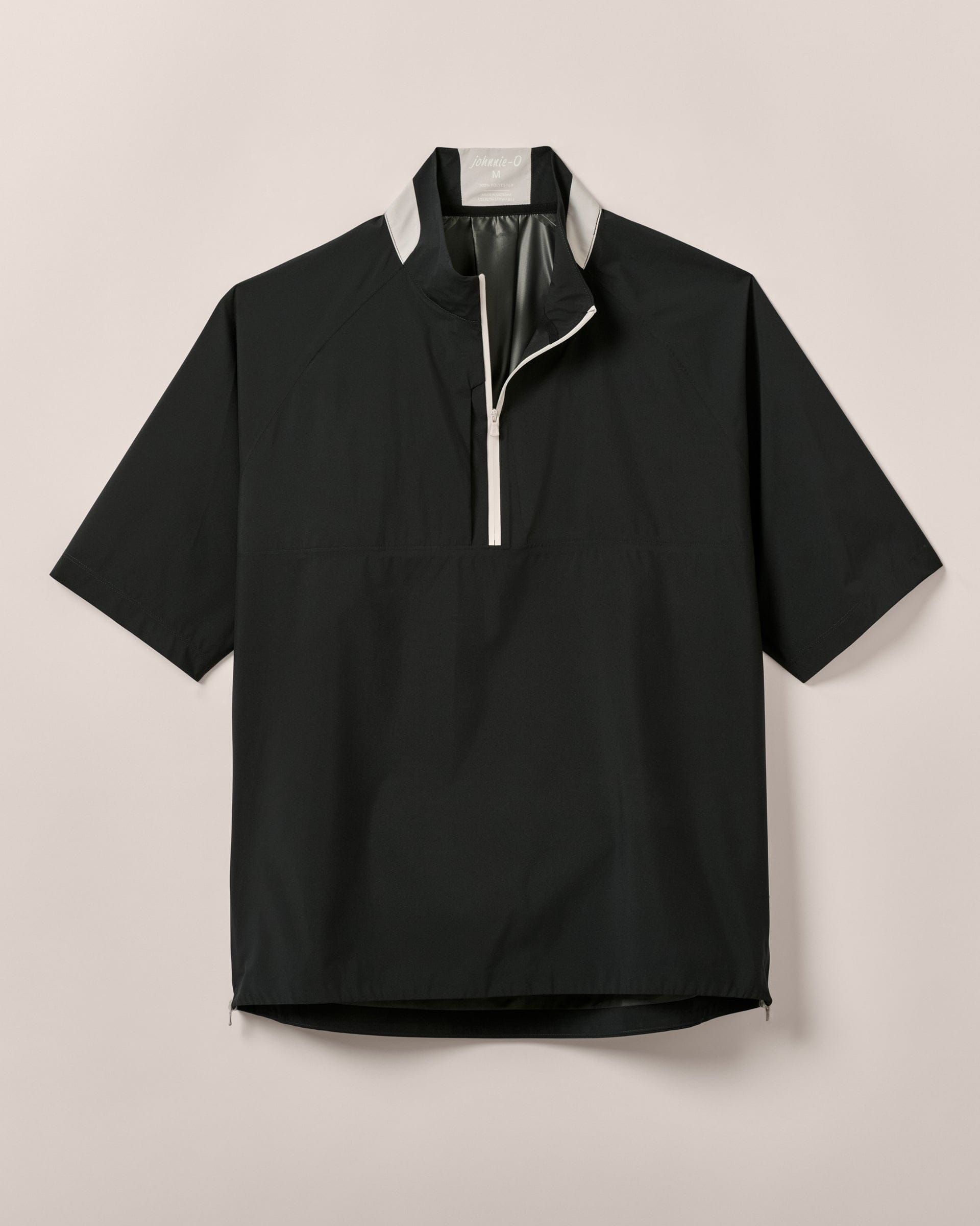 Johnnie-O Stealth Stowable Short Sleeve Rain Jacket, Black