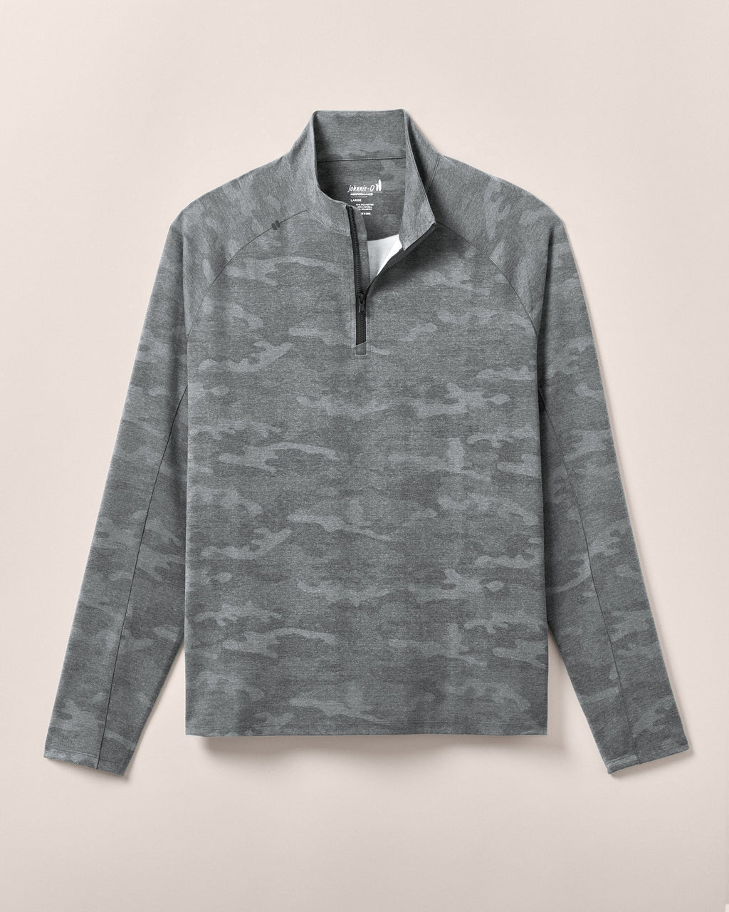 Johnnie-O Patton Performance Camo 1/4 Zip Pullover, Heather Black