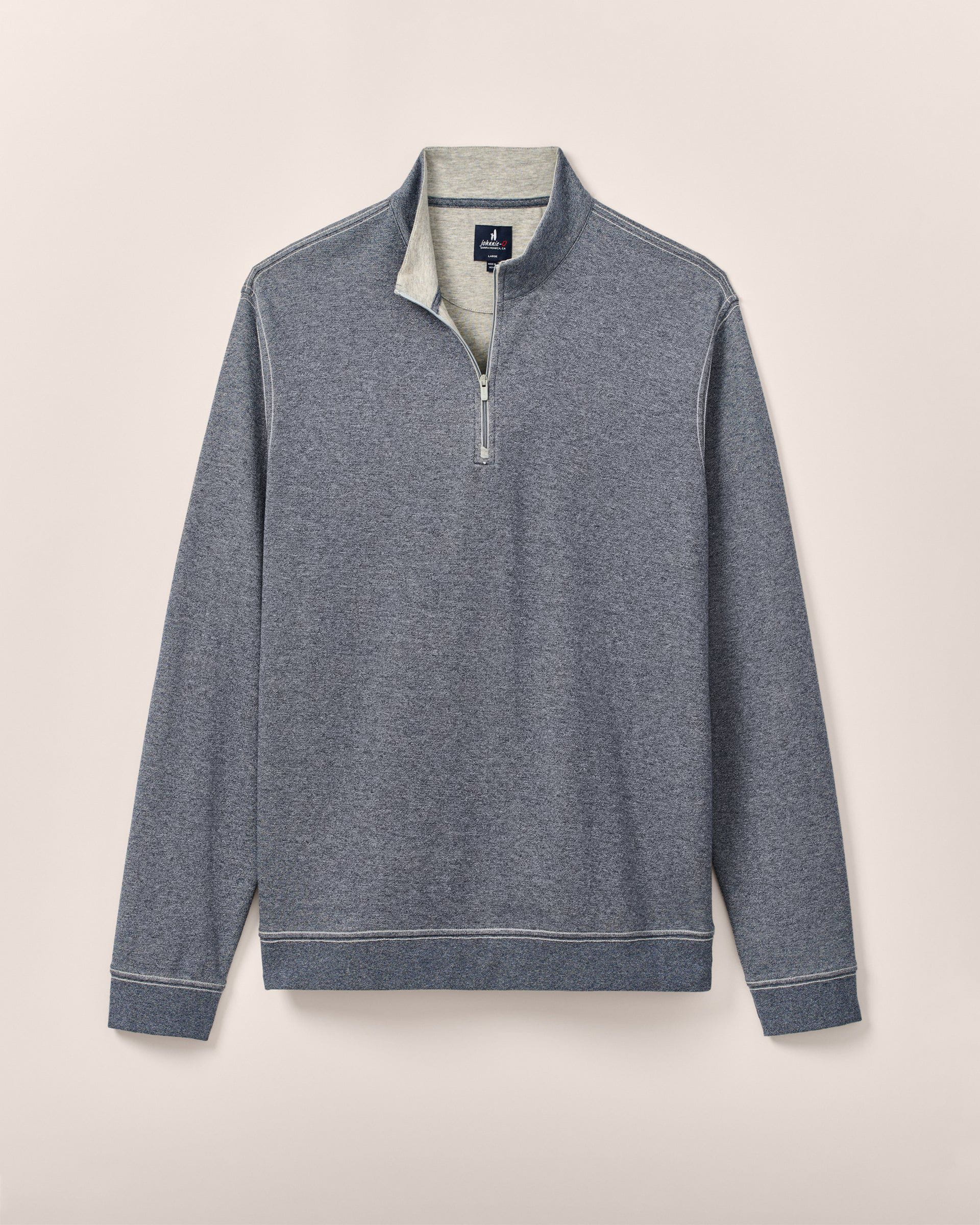 Johnnie-O Hanks Lightweight Textured 1/4 Zip Pullover, Navy
