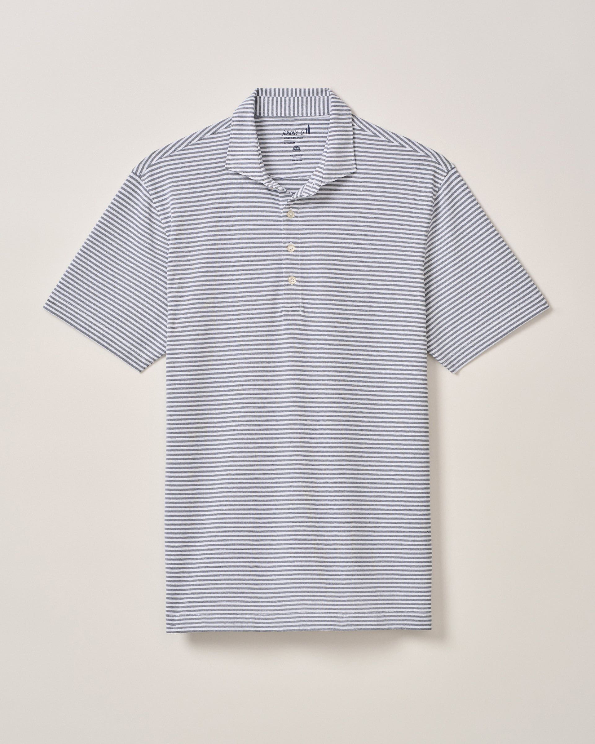 Johnnie-O Performance Mesh Polo - Stetson Stripe, Navy