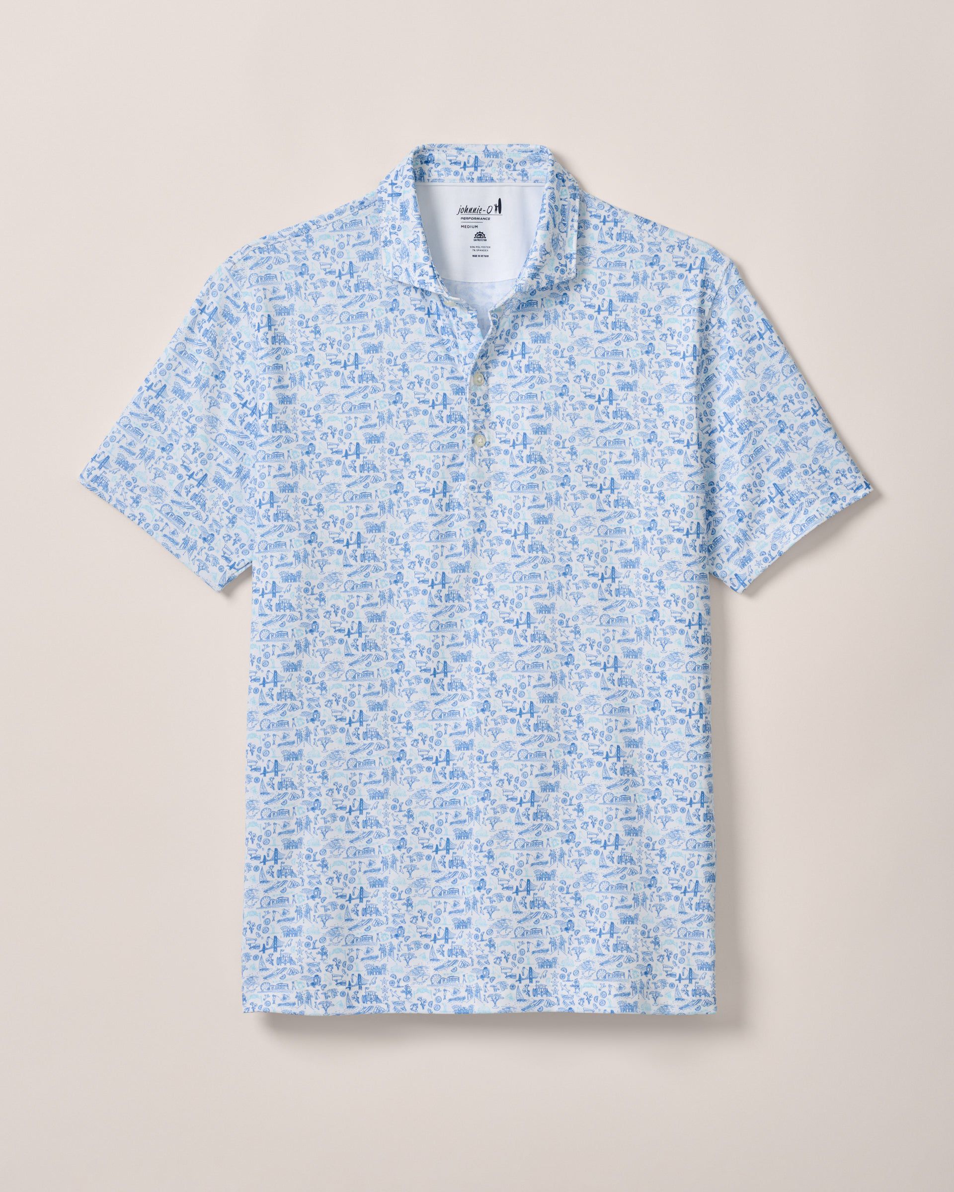 Johnnie-O Performance Jersey Polo - 20 Years of JO Print, Palisades Blue