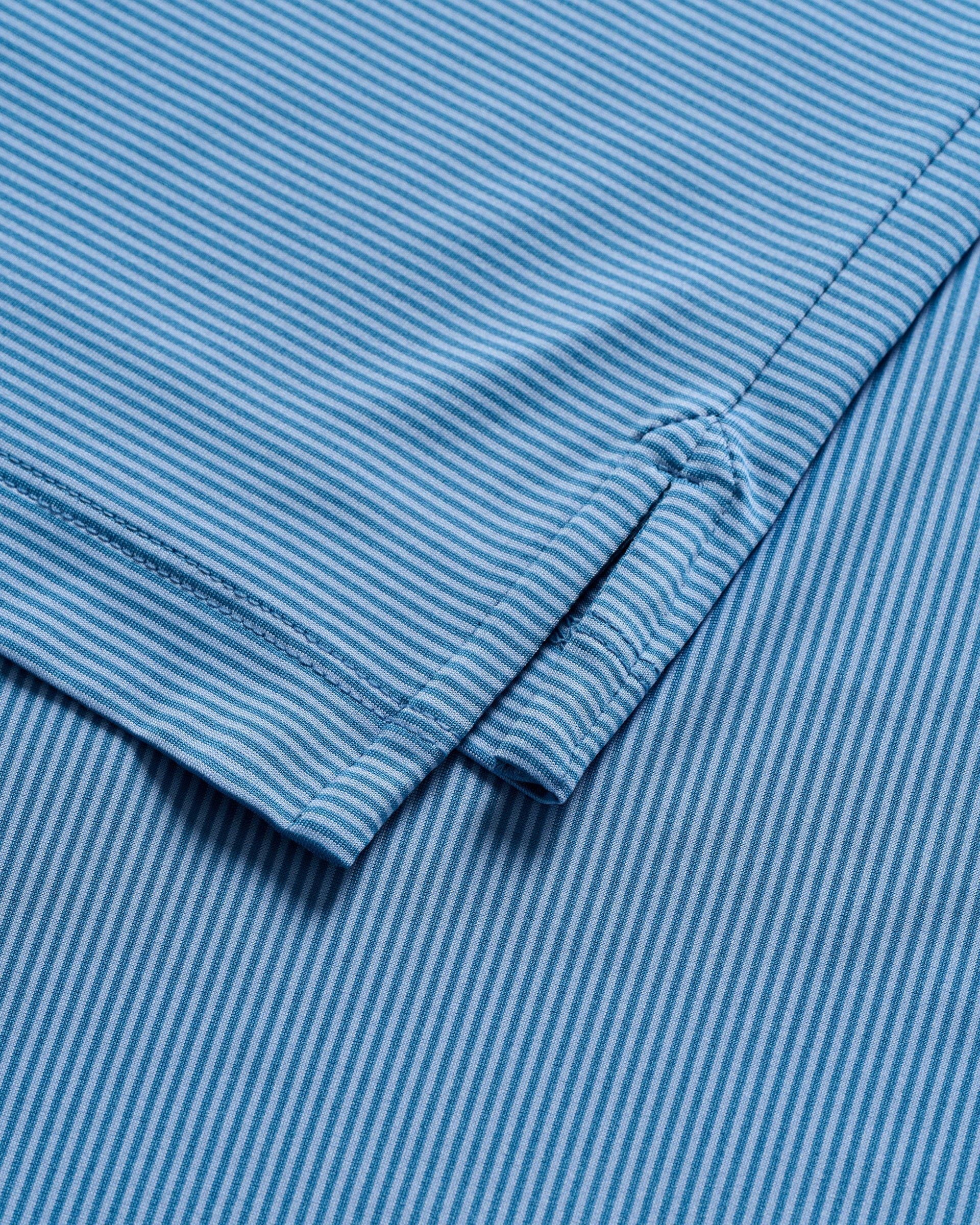 Johnnie-O Performance Jersey Polo - Lyndonn Stripe, Gulf Blue