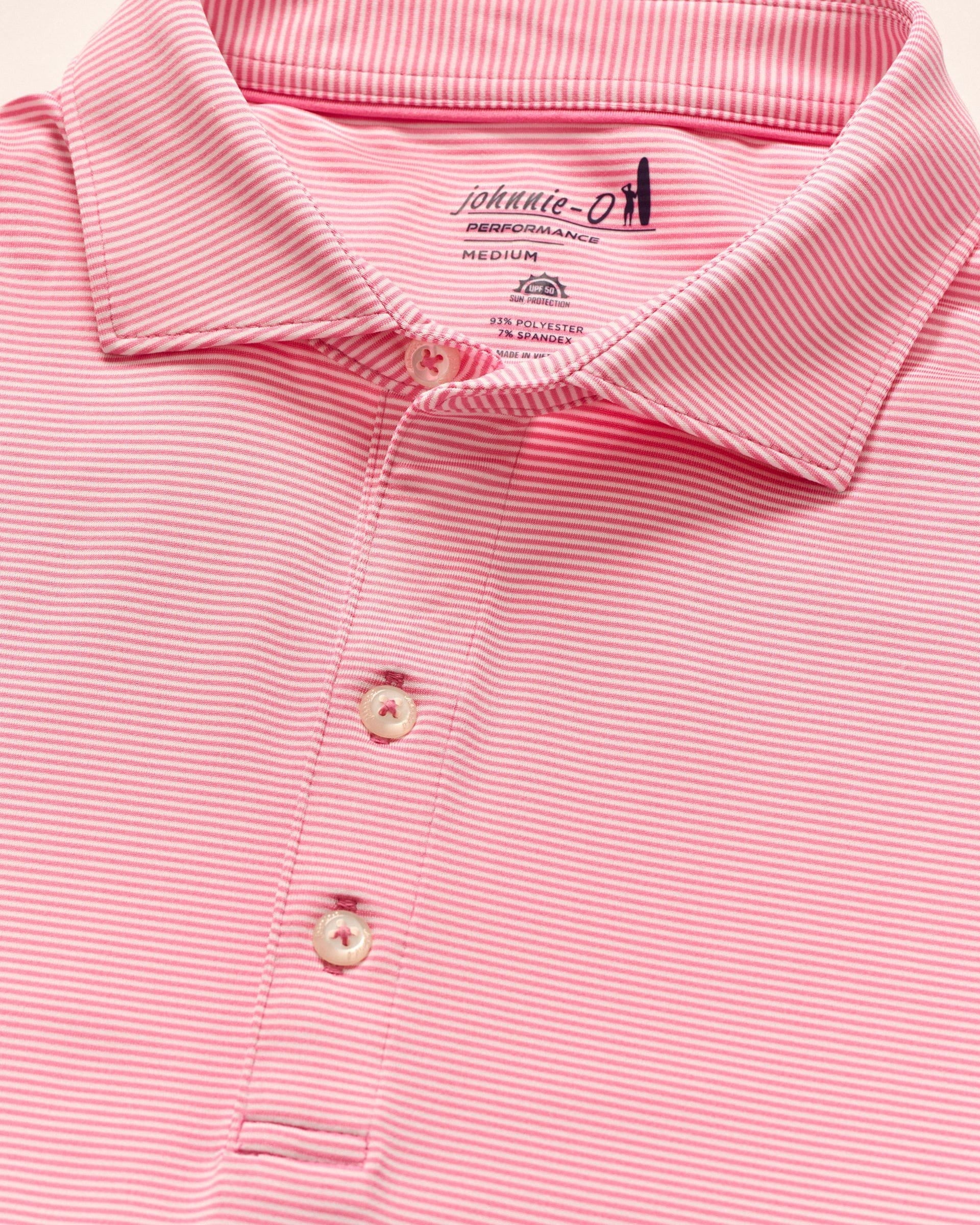 Johnnie-O Performance Jersey Polo - Lyndonn Stripe, Gulf Blue